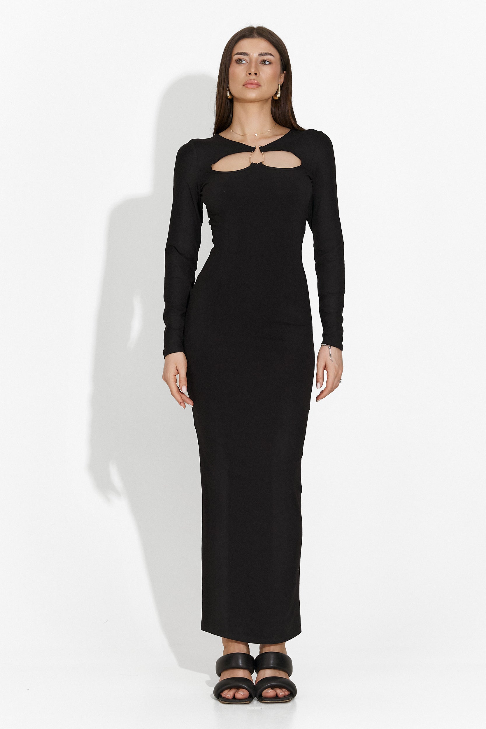 Rochie dama lunga neagra Chieko Bogas