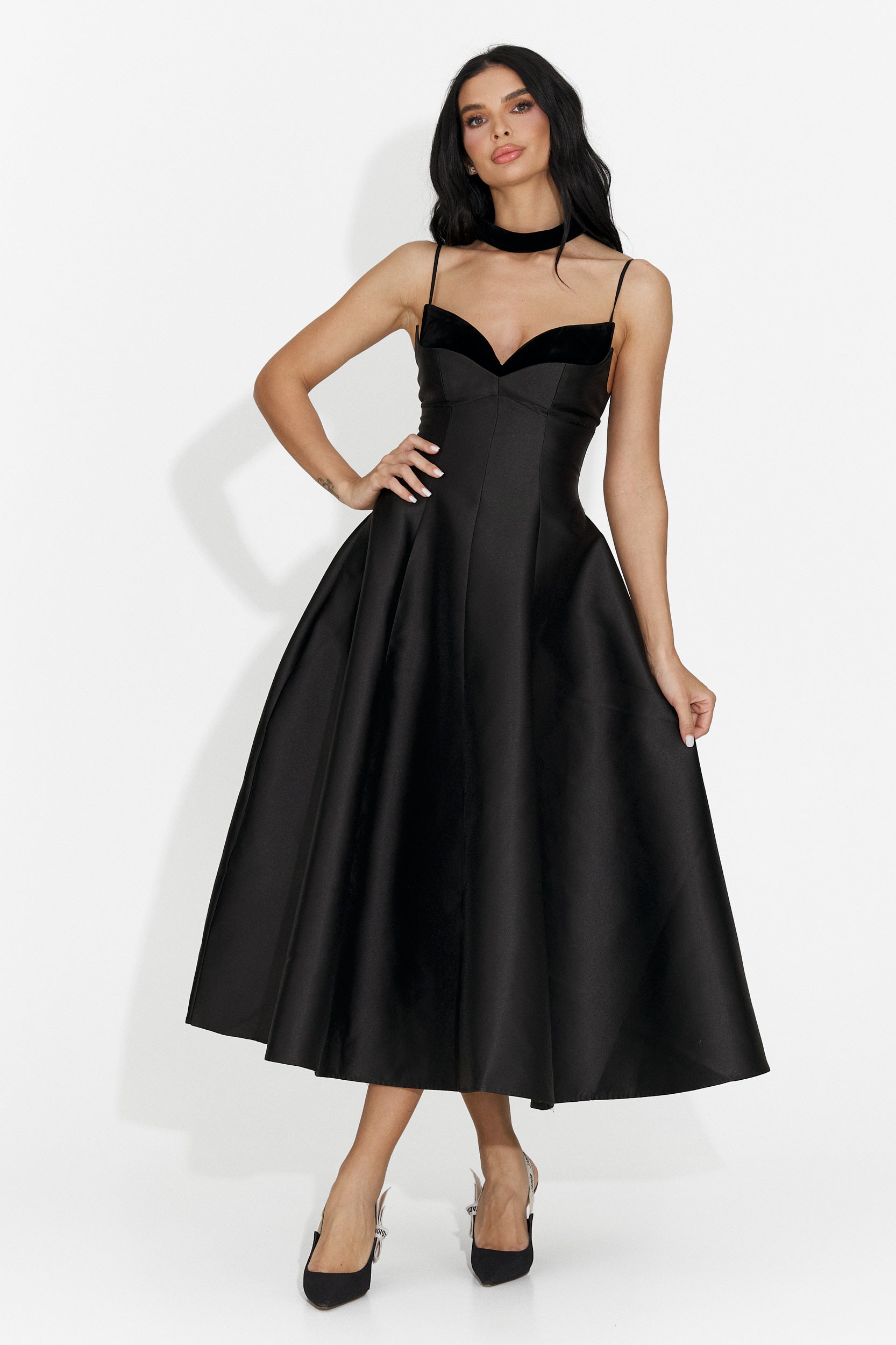 Rochie dama lunga neagra Coriza Bogas