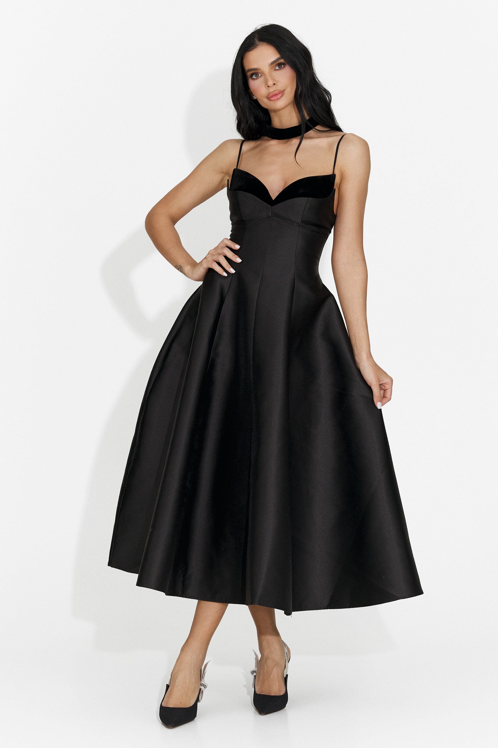 Rochie dama lunga neagra Coriza Bogas