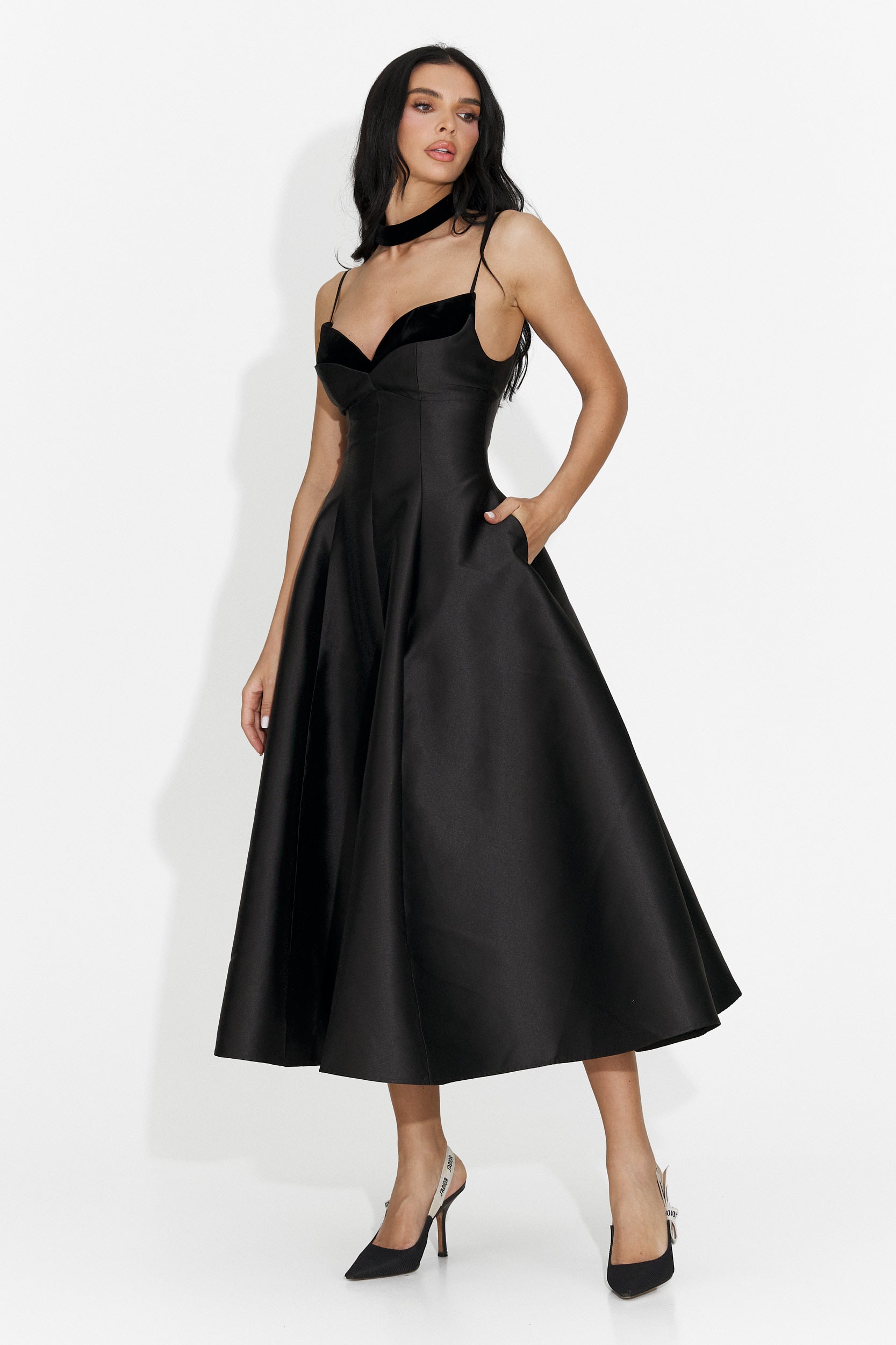 Rochie dama lunga neagra Coriza Bogas