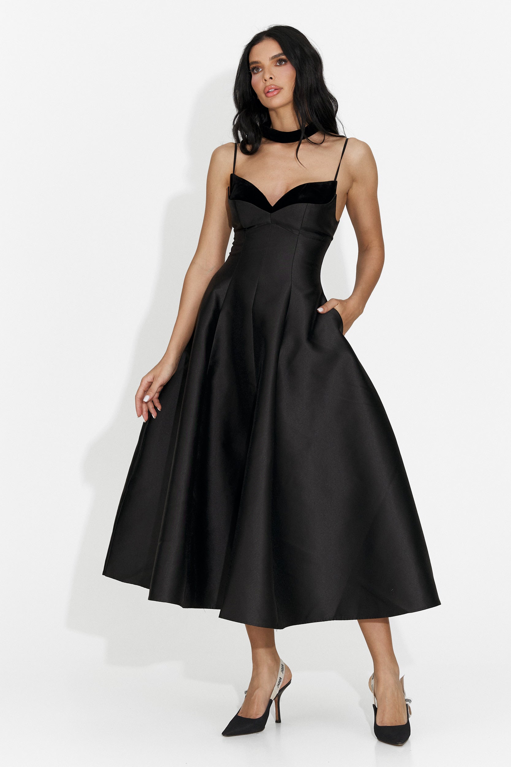 Rochie dama lunga neagra Coriza Bogas