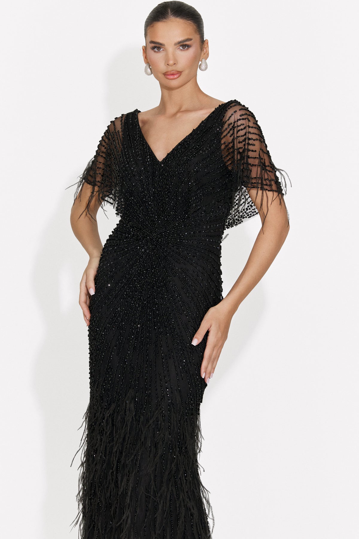 Rochie dama lunga neagra Elke Bogas, imaginea 3 din 10