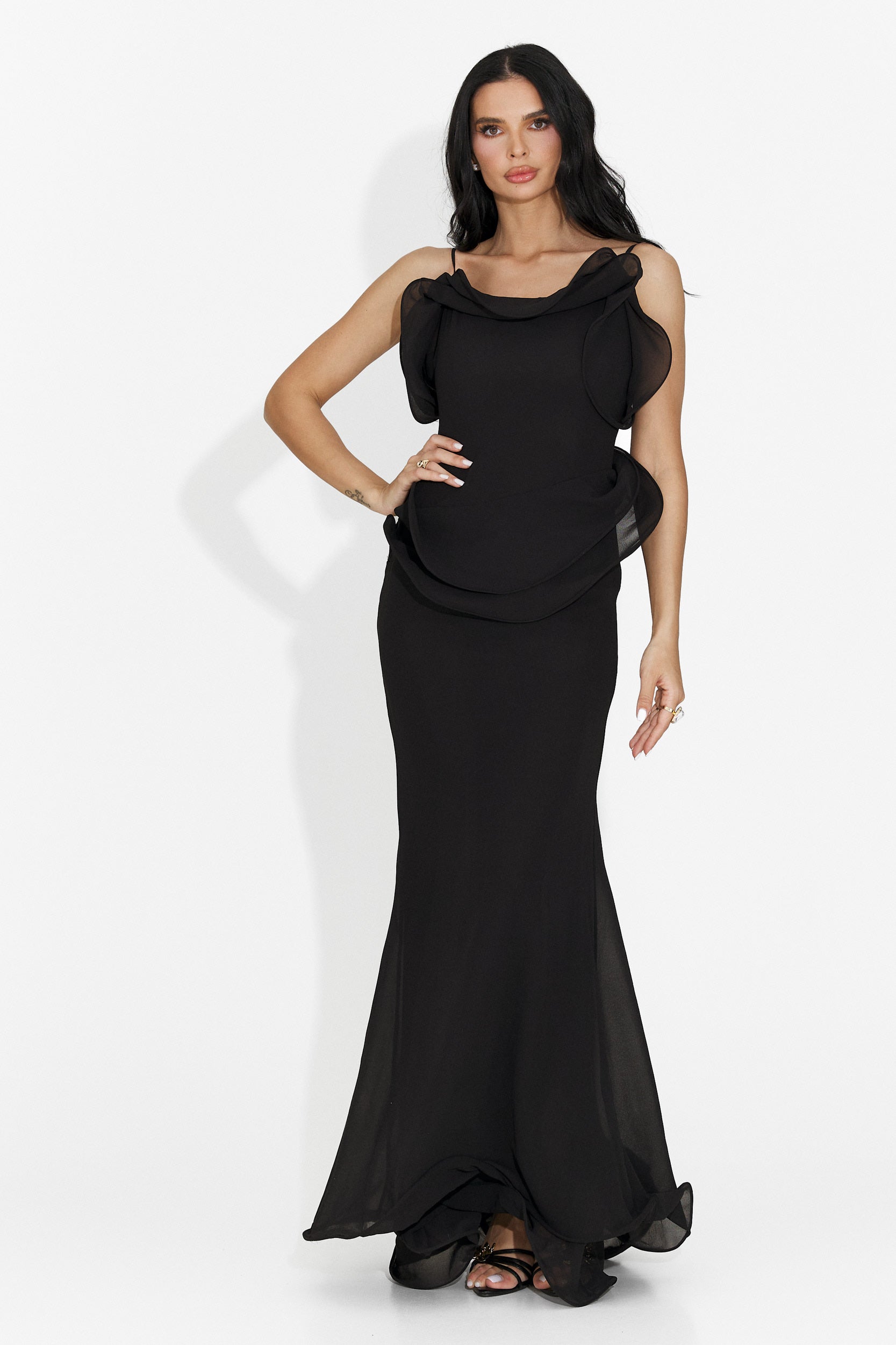 Rochie dama lunga neagra Flary Bogas