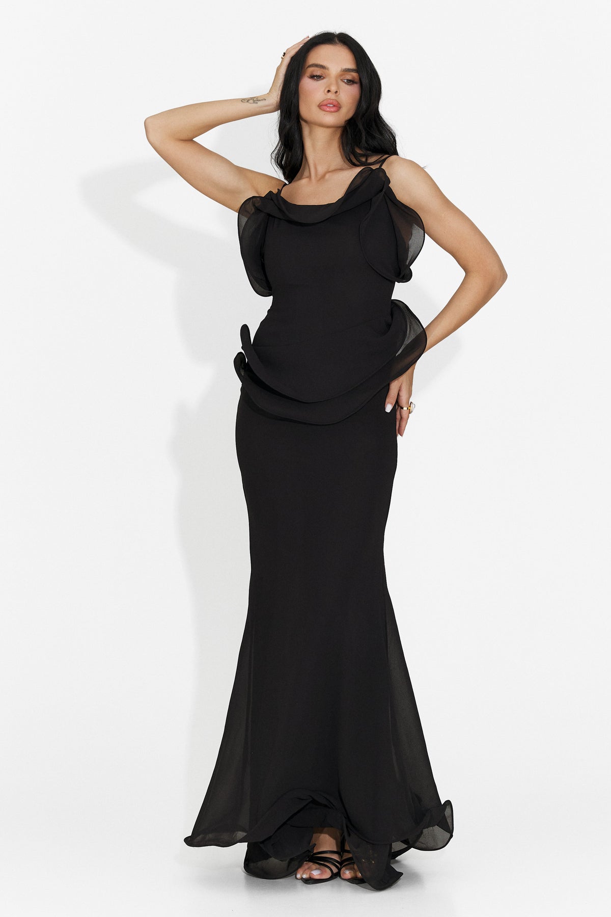 Rochie dama lunga neagra Flary Bogas, imaginea 4 din 7