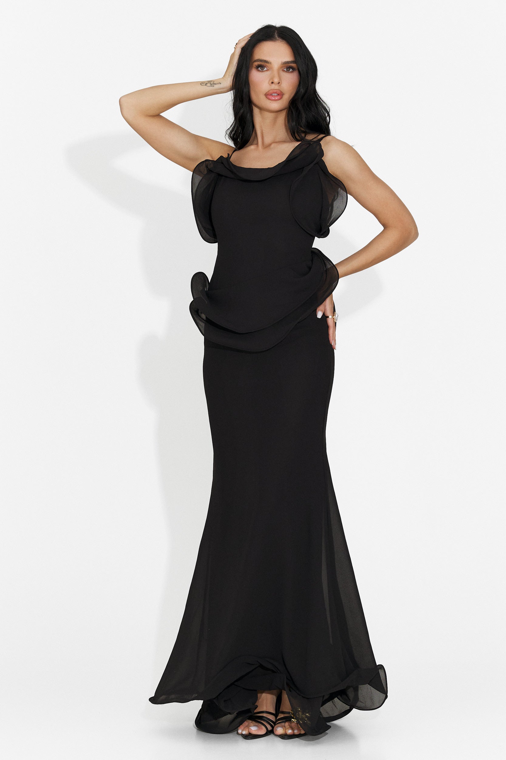 Rochie dama lunga neagra Flary Bogas