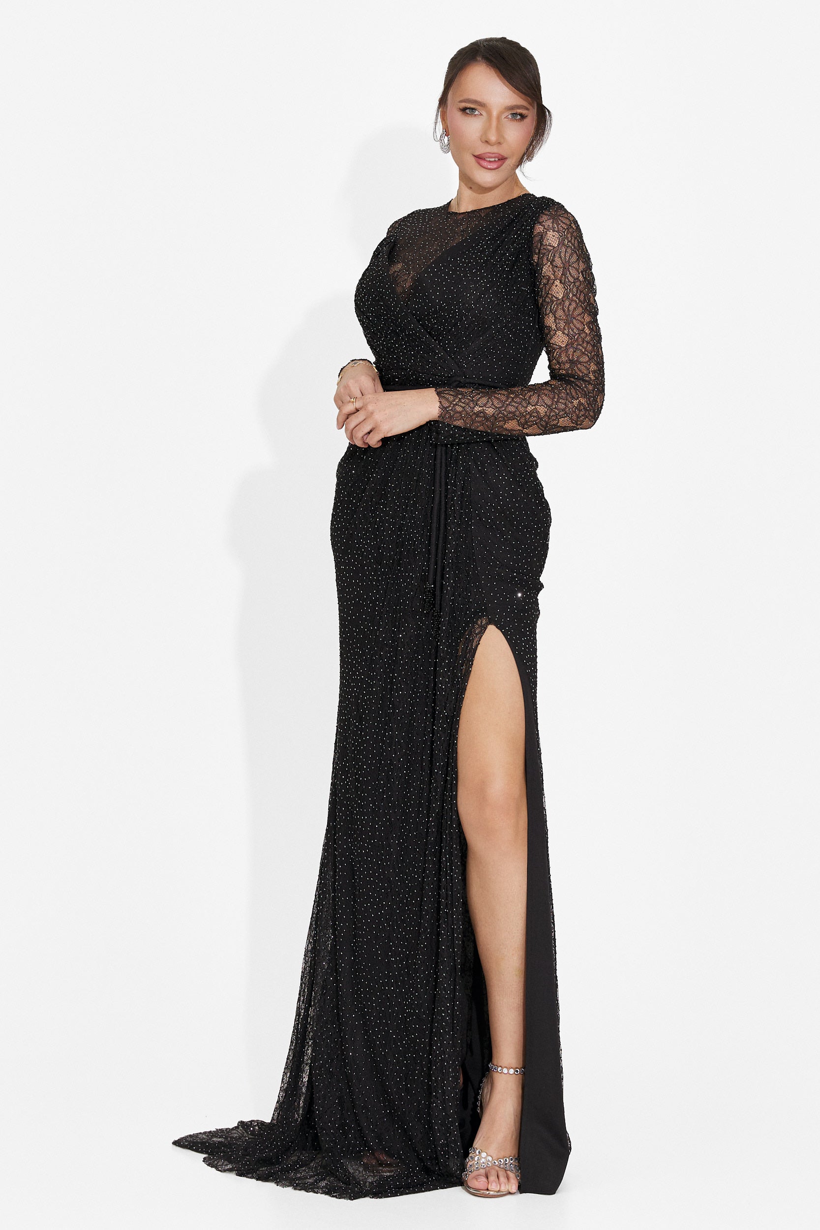 Rochie dama lunga neagra Herminia Bogas