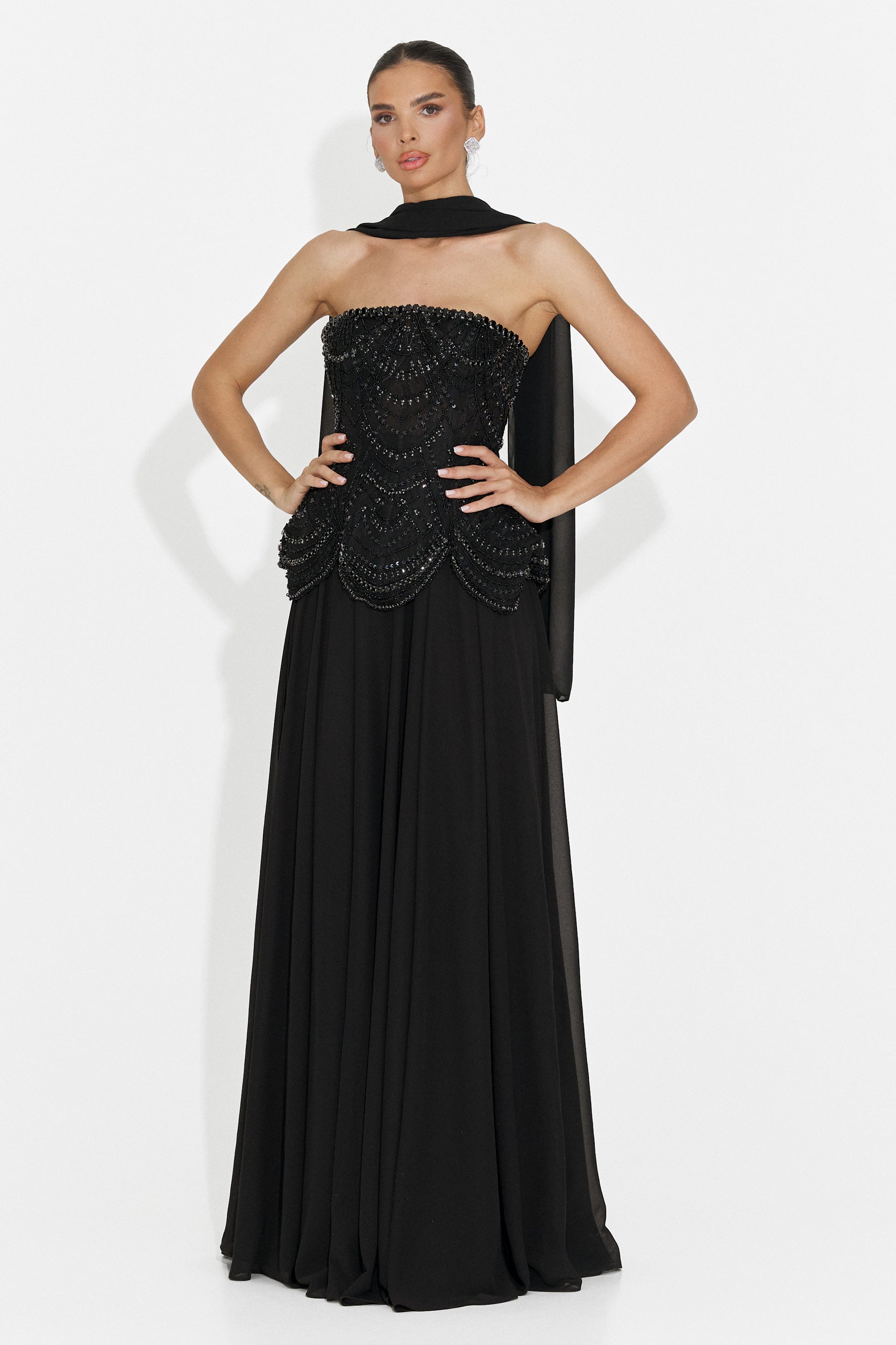 Rochie dama lunga neagra Jutta Bogas