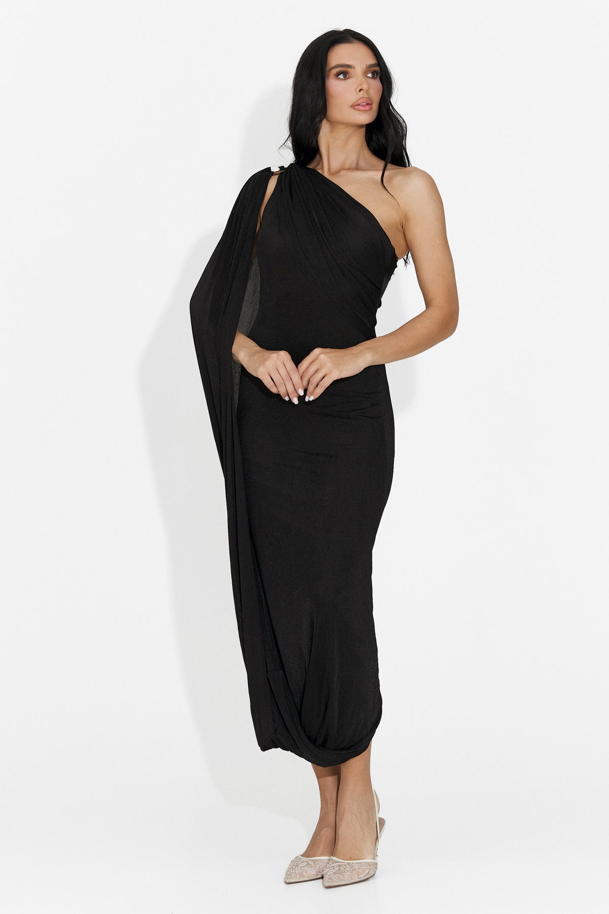 Rochie dama lunga neagra Samiray Bogas, imaginea 5 din 7