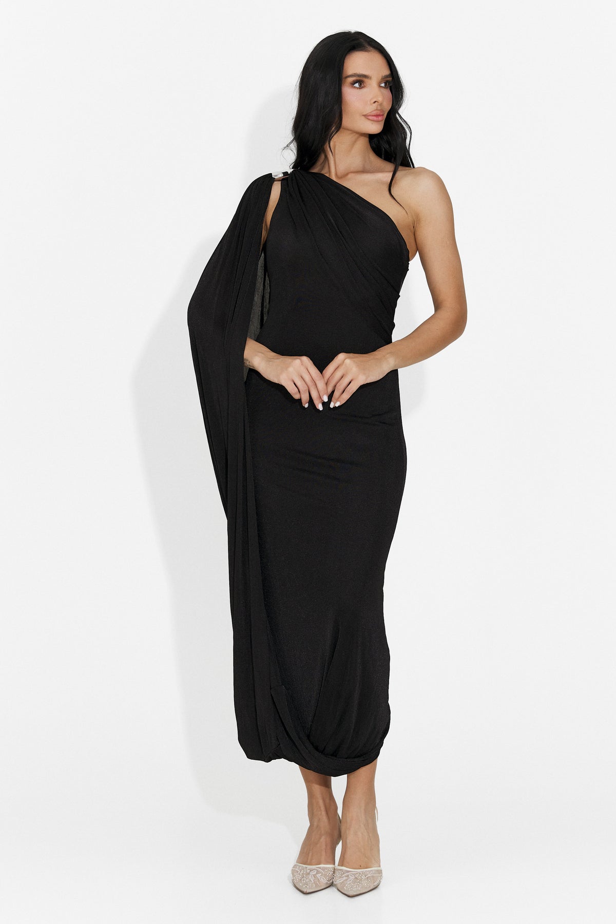 Rochie dama lunga neagra Samiray Bogas, imaginea 6 din 7