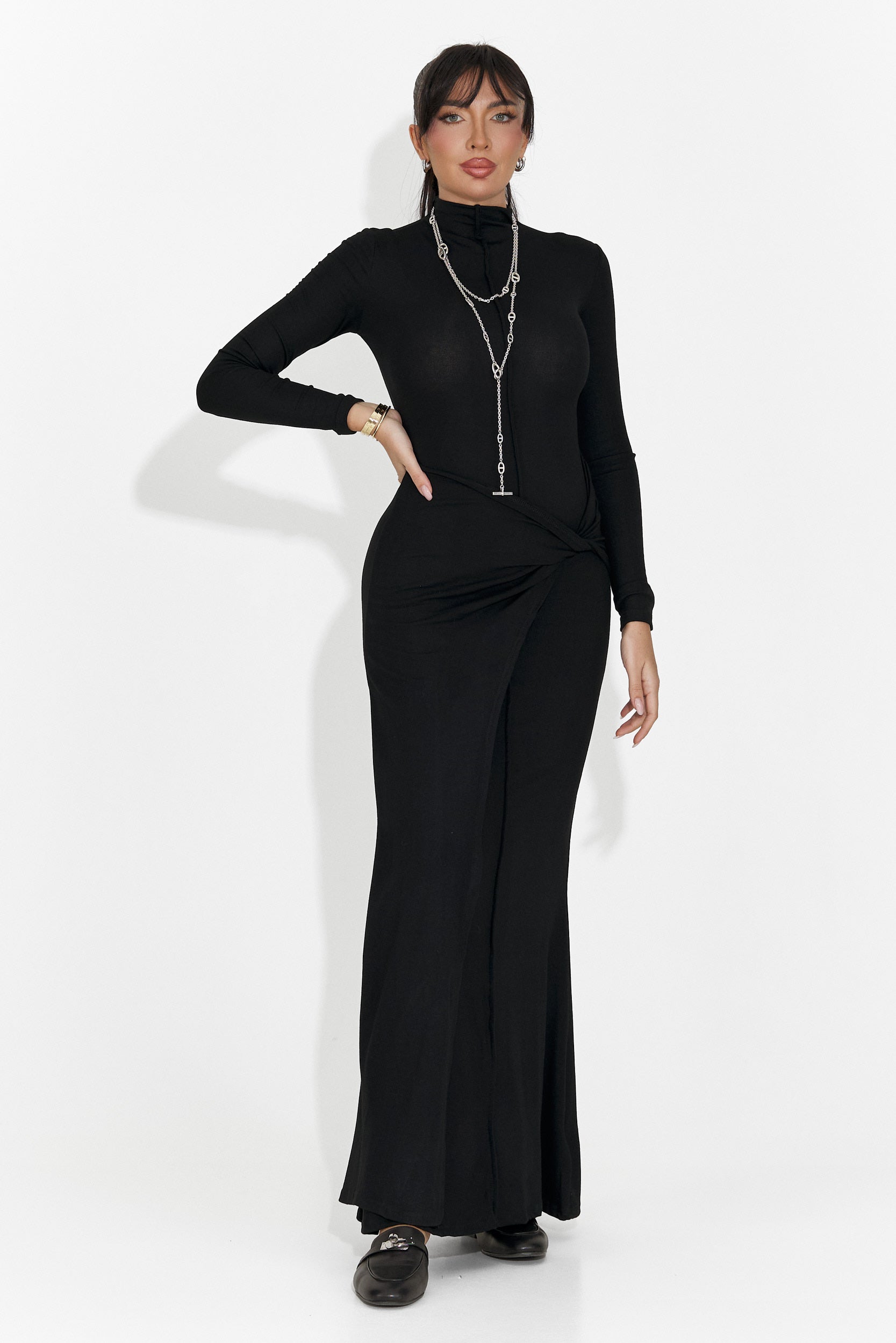 Rochie dama lunga neagra Sharita Bogas