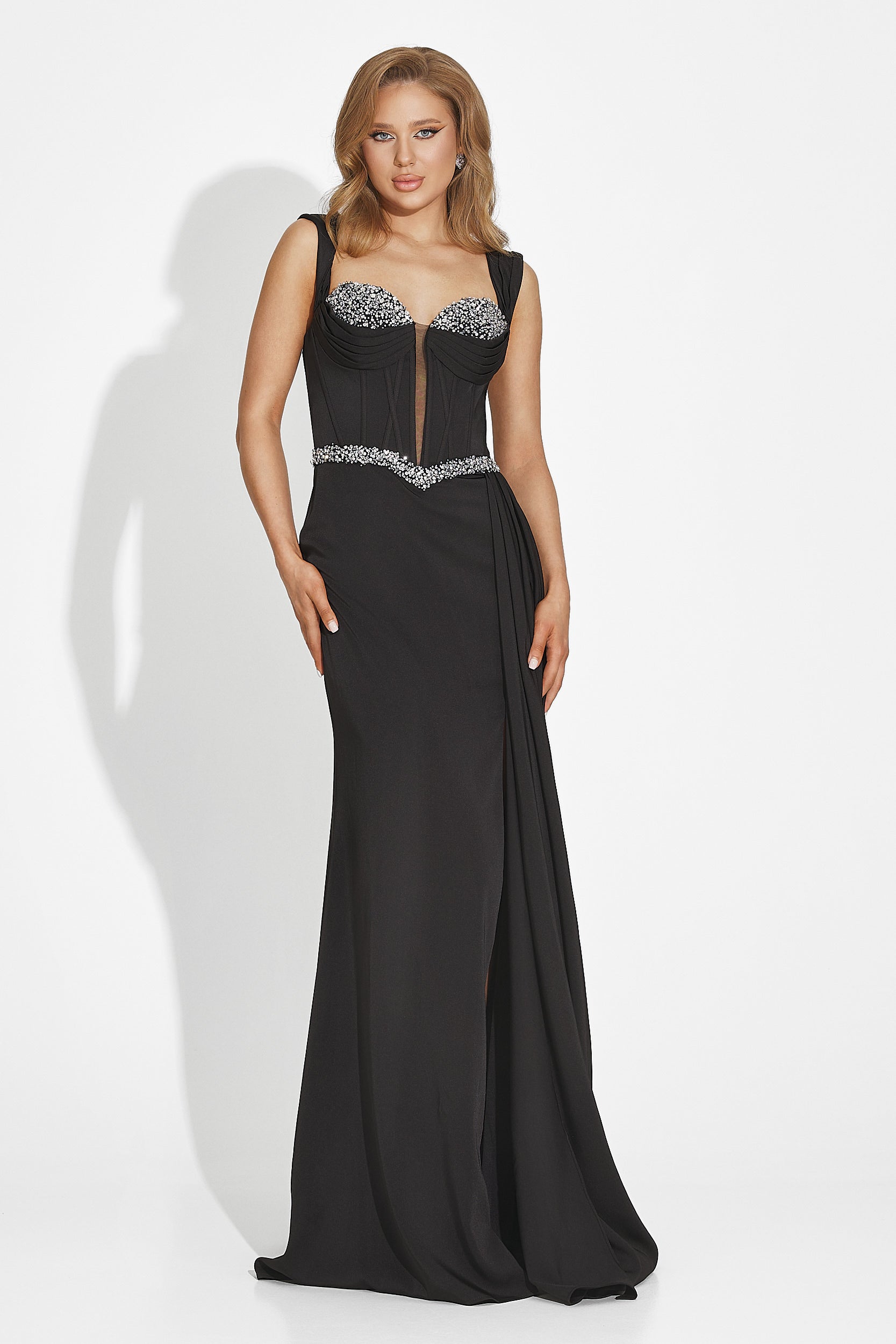 Rochie dama lunga neagra Sharyana Bogas