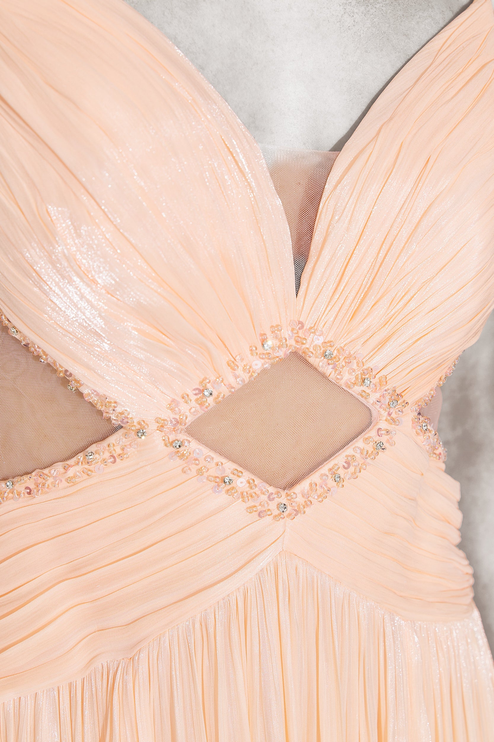 Rochie dama lunga piersica Latisha Bogas