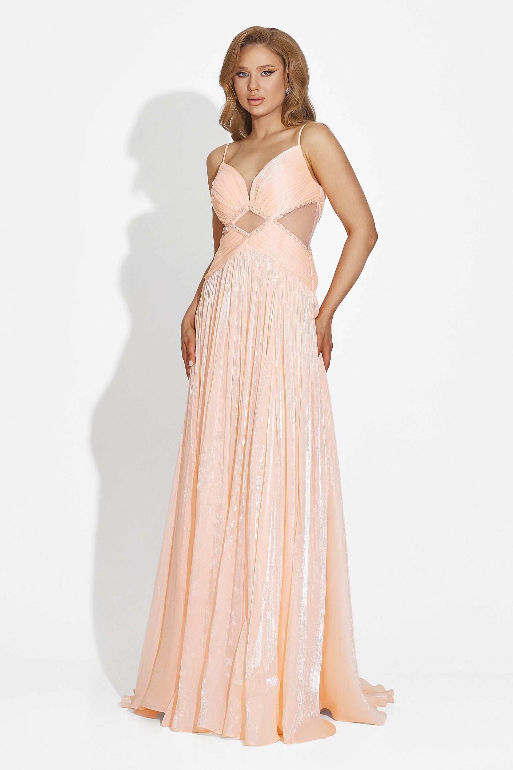 Latisha Bogas Long Peach Lady Dress