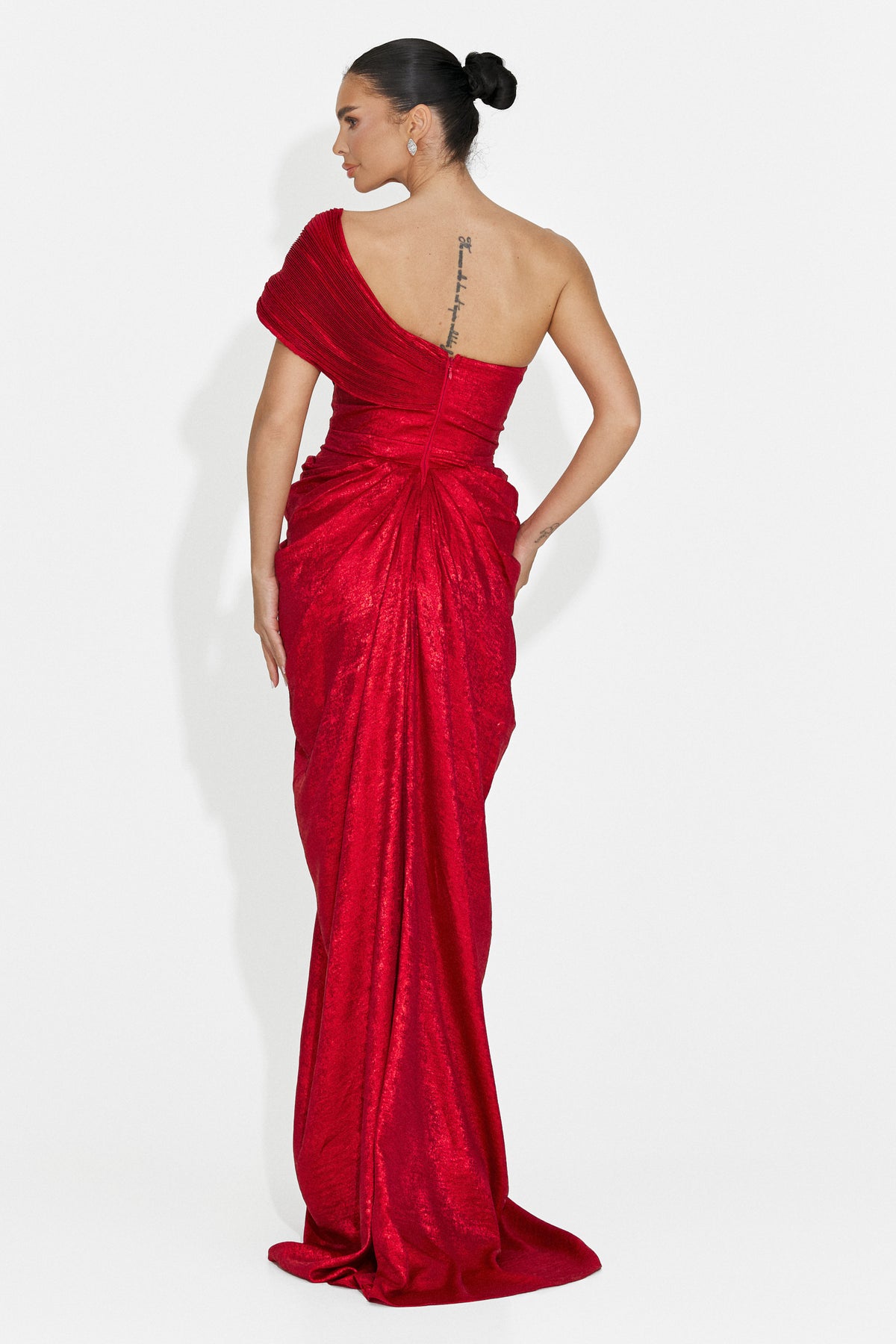 Rochie dama lunga rosie Becker Bogas, imaginea 3 din 8