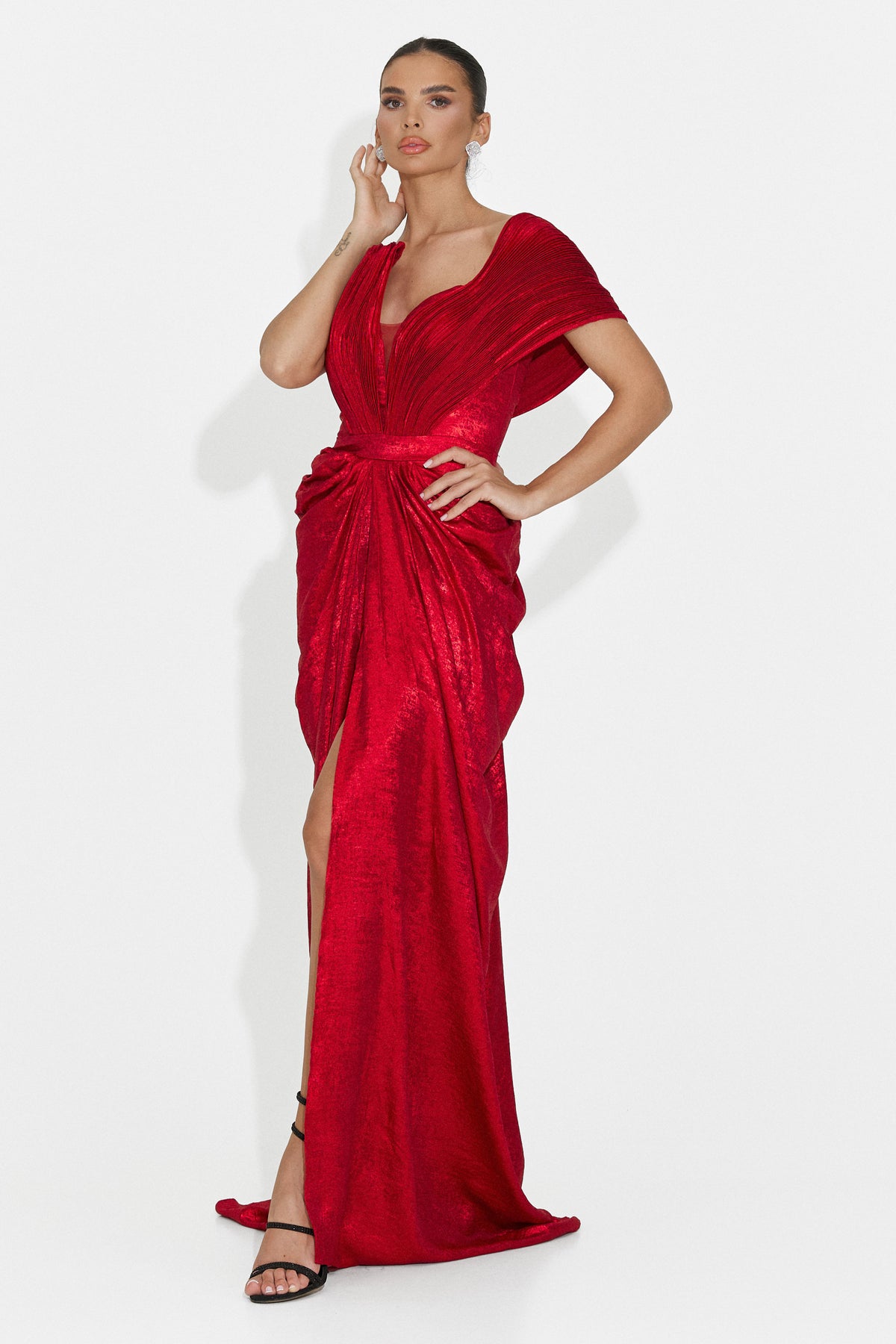 Rochie dama lunga rosie Becker Bogas, imaginea 8 din 8