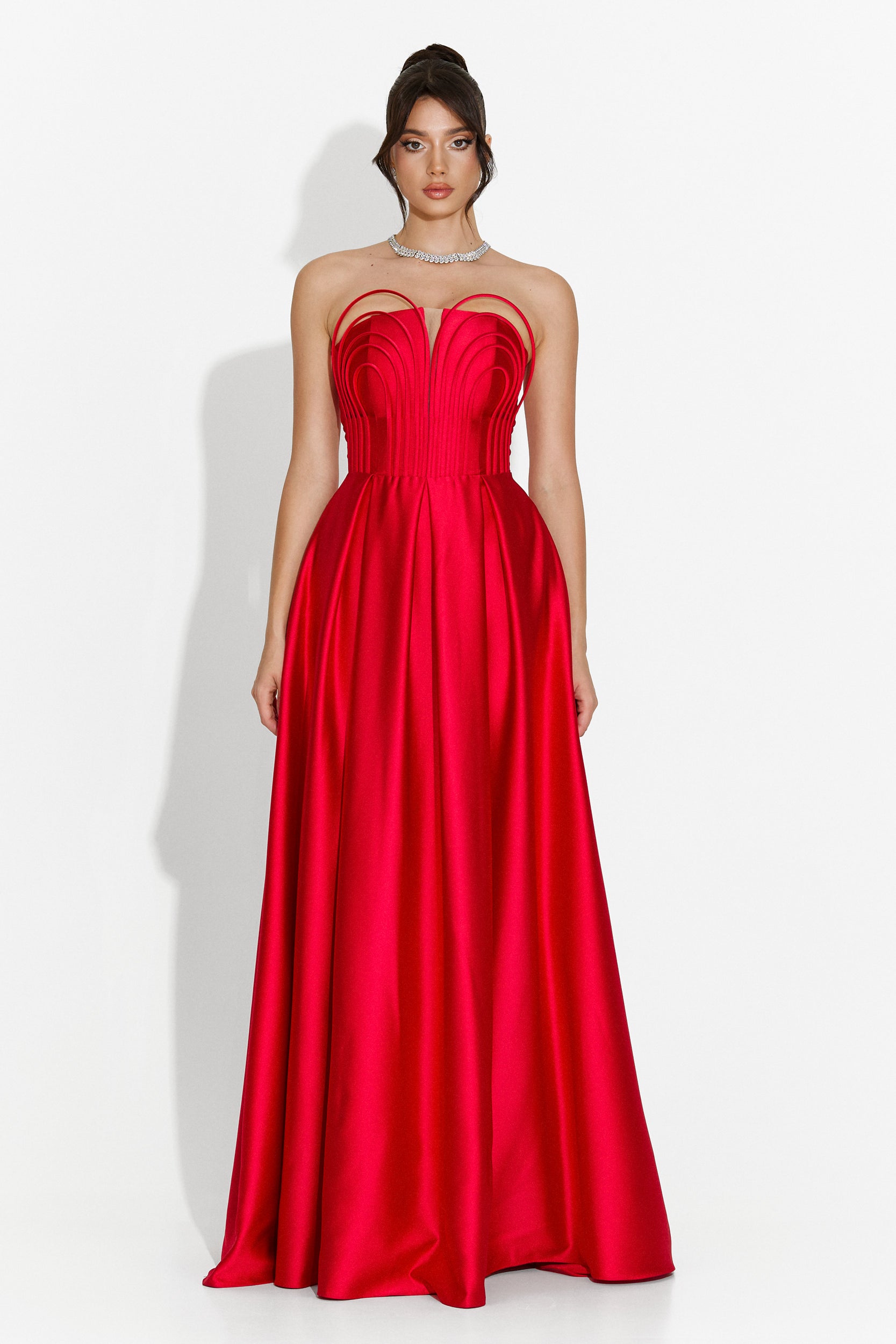 Carlena Bogas Long Red Ladies Dress