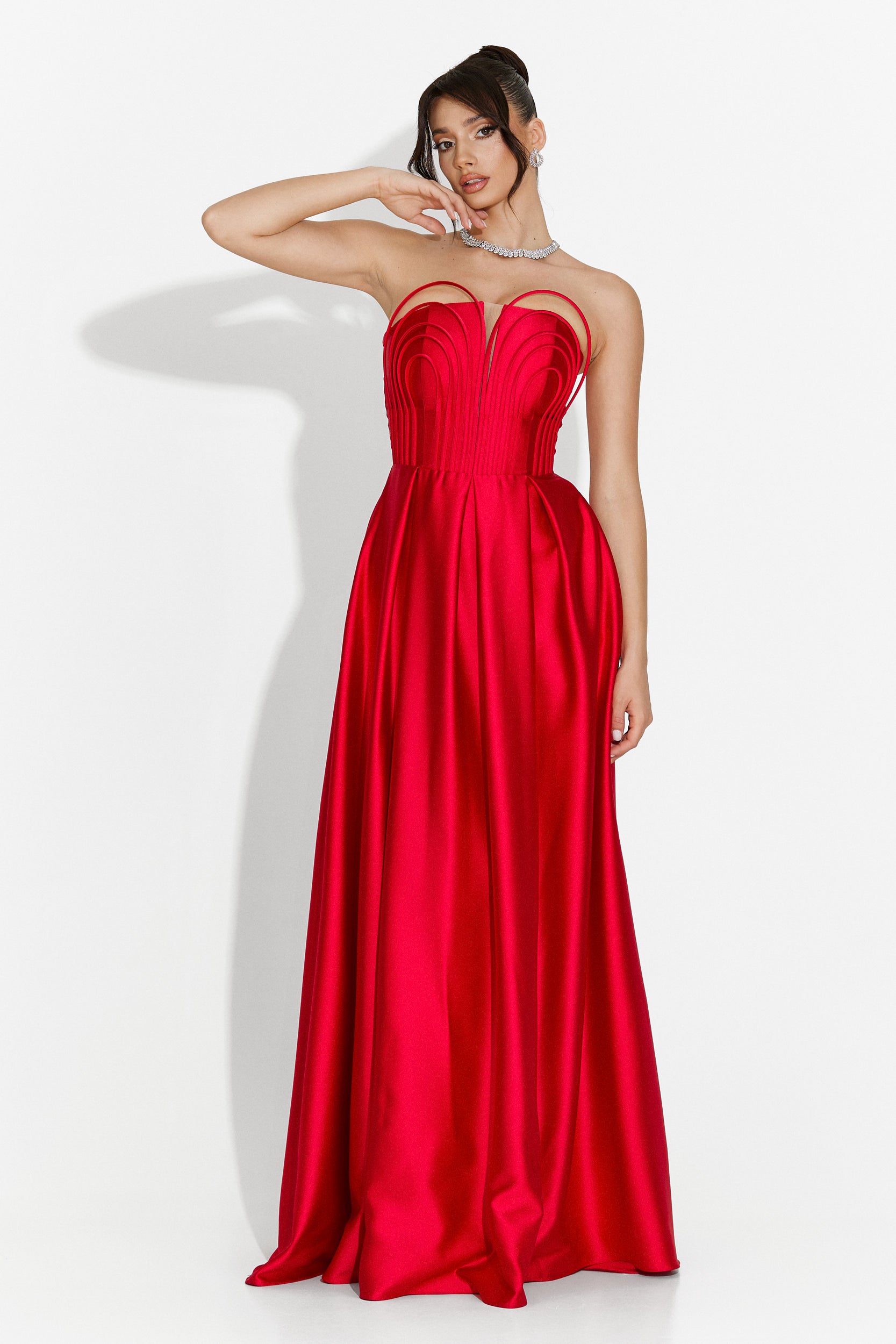 Carlena Bogas Long Red Ladies Dress
