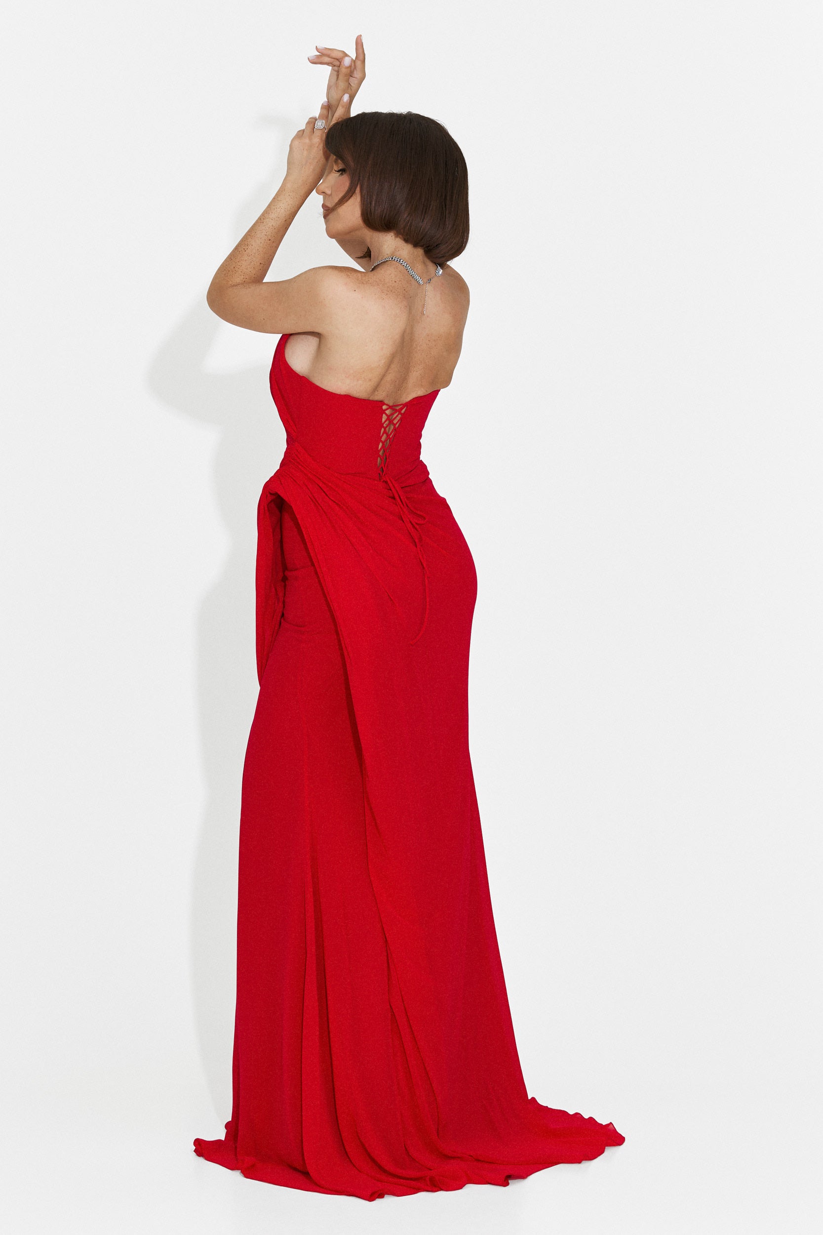 Rochie dama lunga rosie Felina Bogas