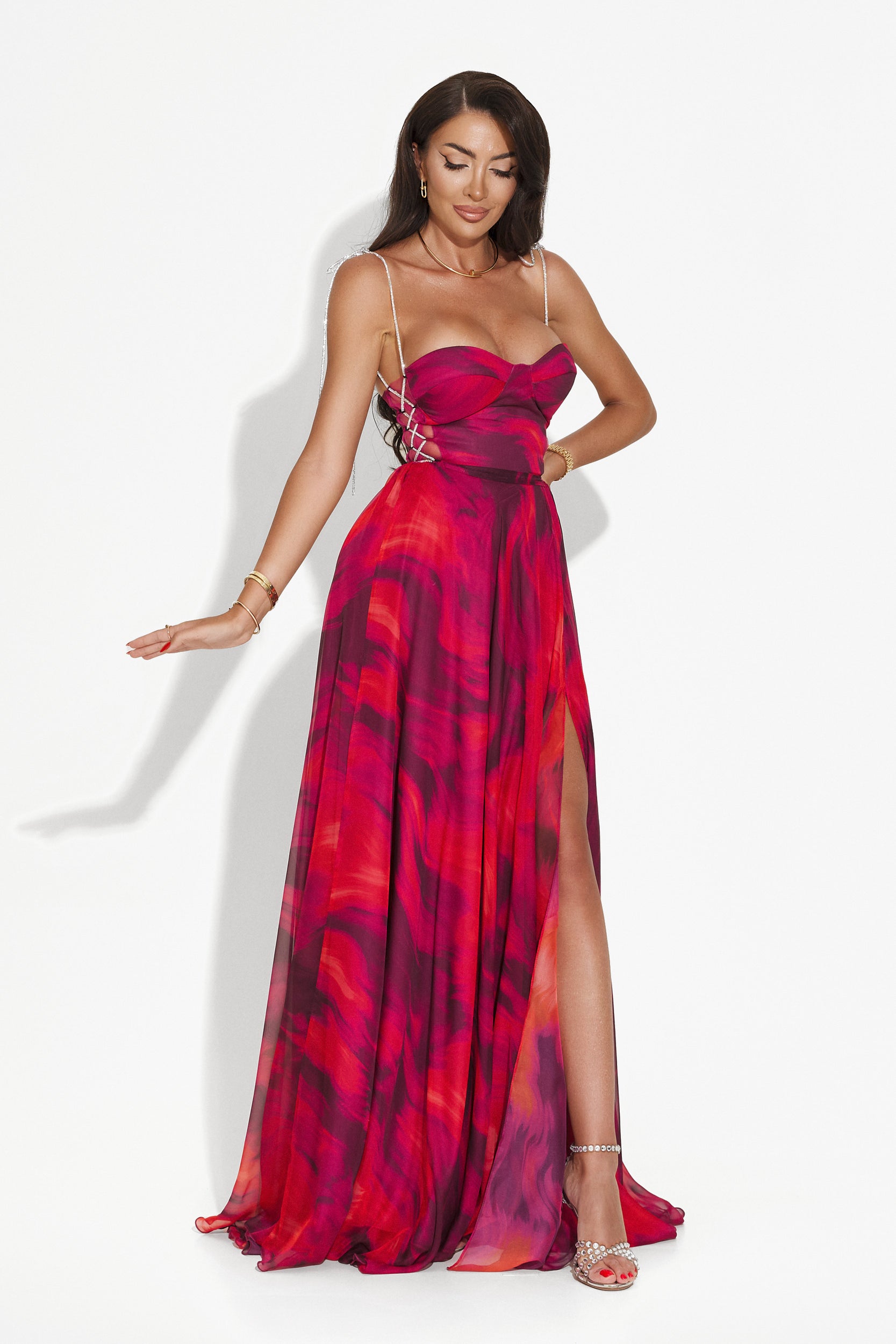 Galizana Bogas Long Red Ladies Dress