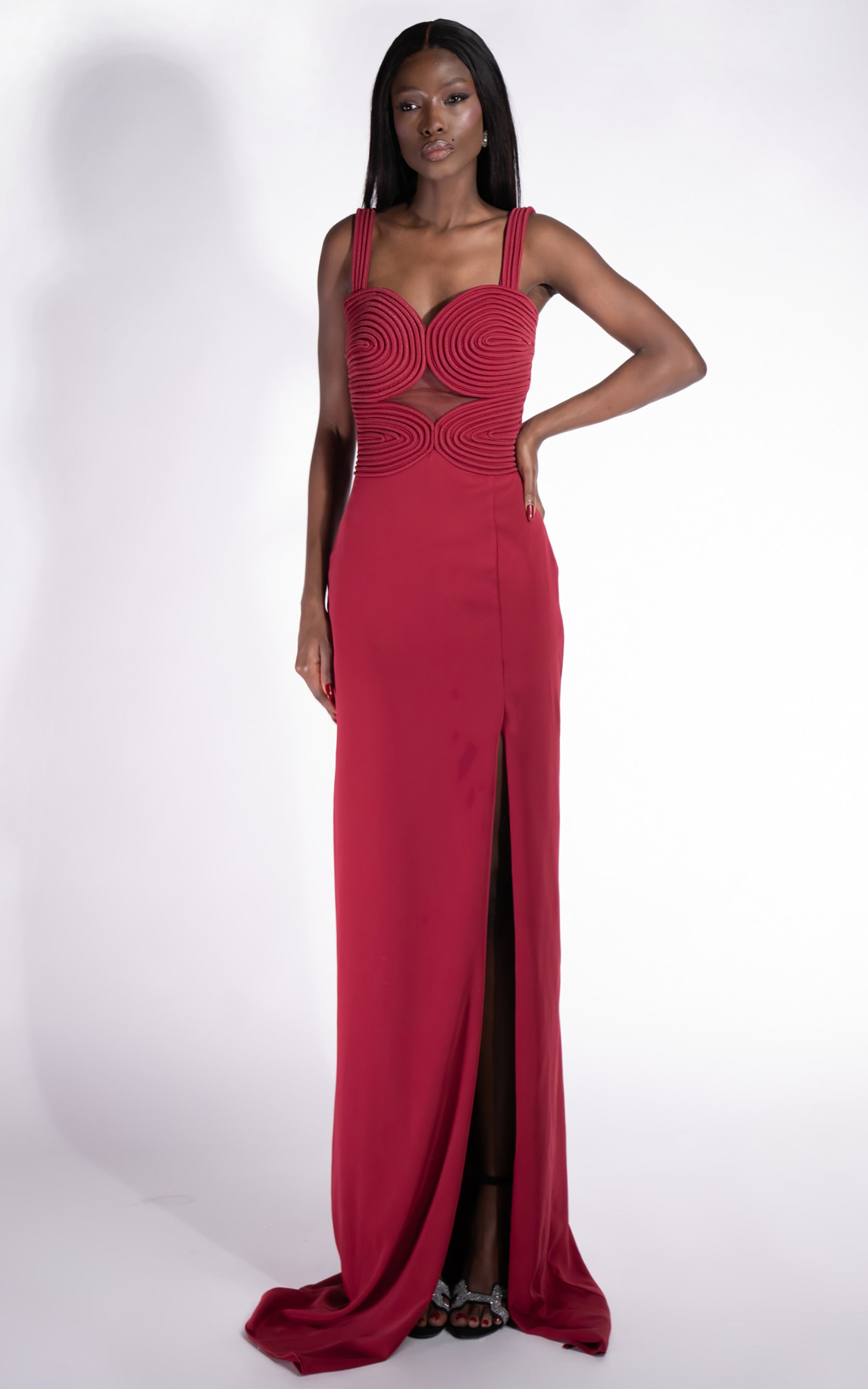 Rochie dama lunga rosie Ingryd Bogas