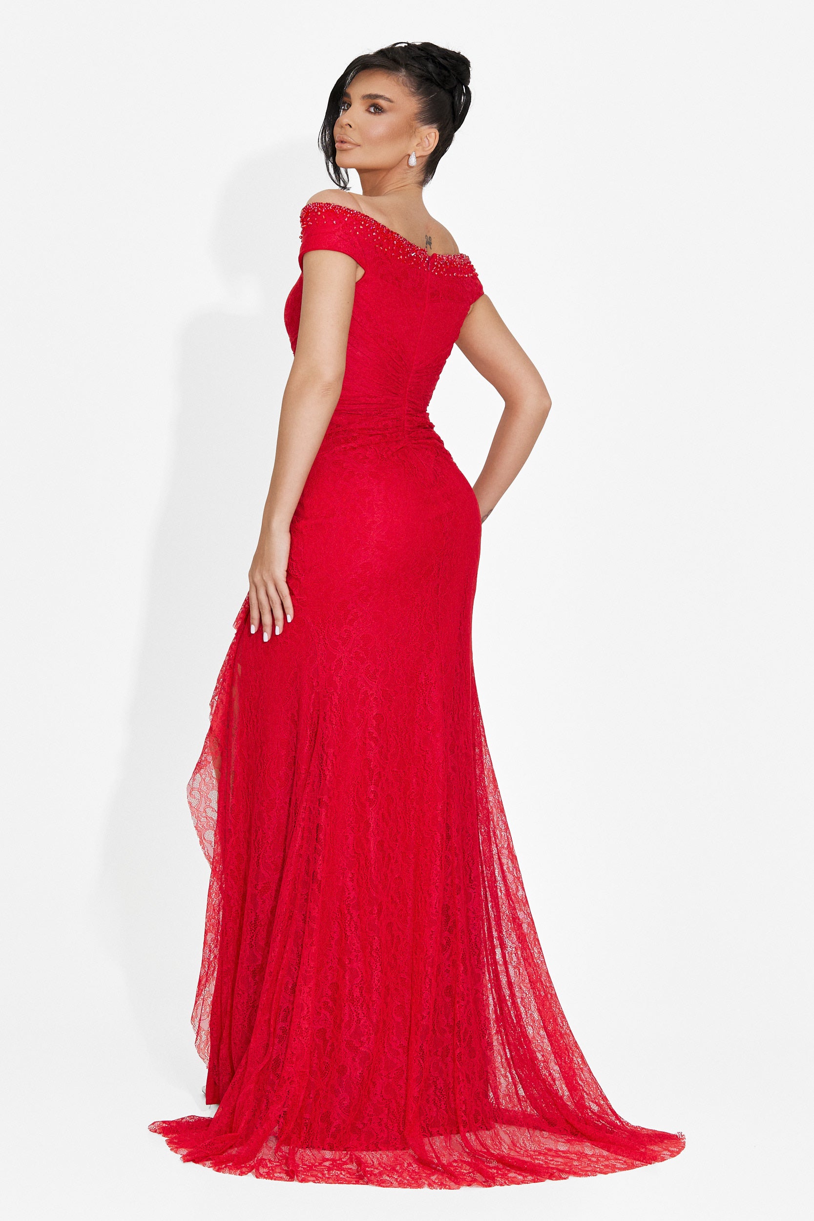 Rochie dama lunga rosie Sidomia Bogas