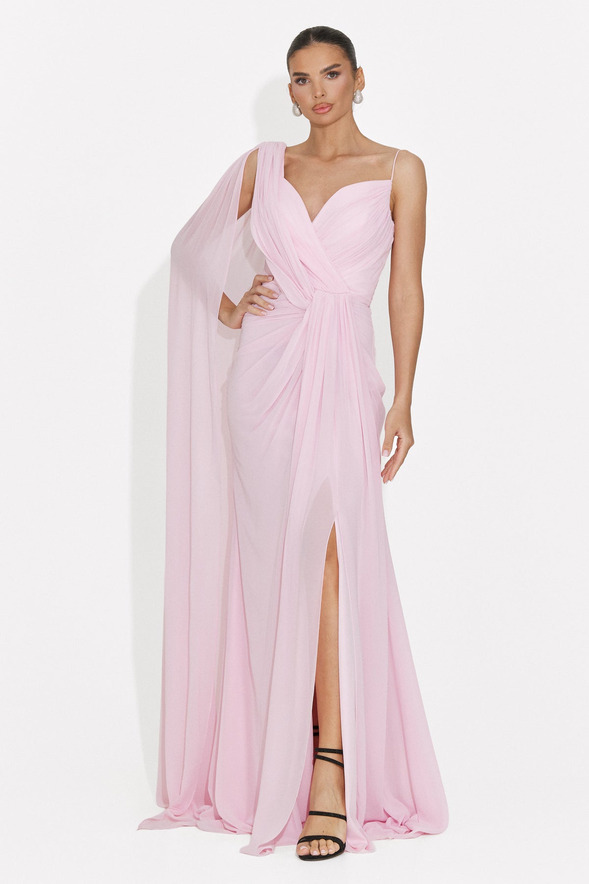 Rochie dama lunga roz Lino Bogas, imaginea 3 din 8