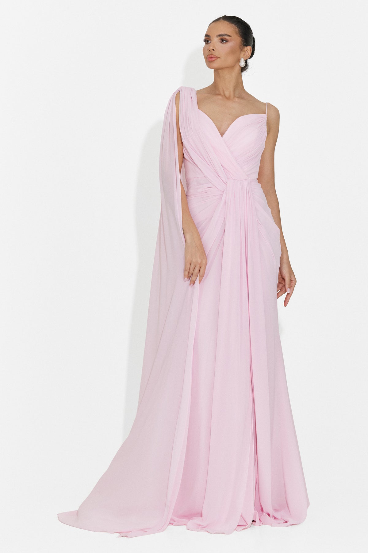 Rochie dama lunga roz Lino Bogas, imaginea 4 din 8