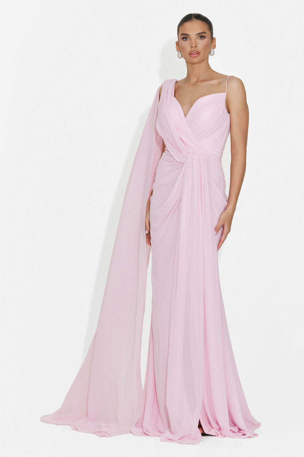 Rochie dama lunga roz Lino Bogas, imaginea 1 din 8