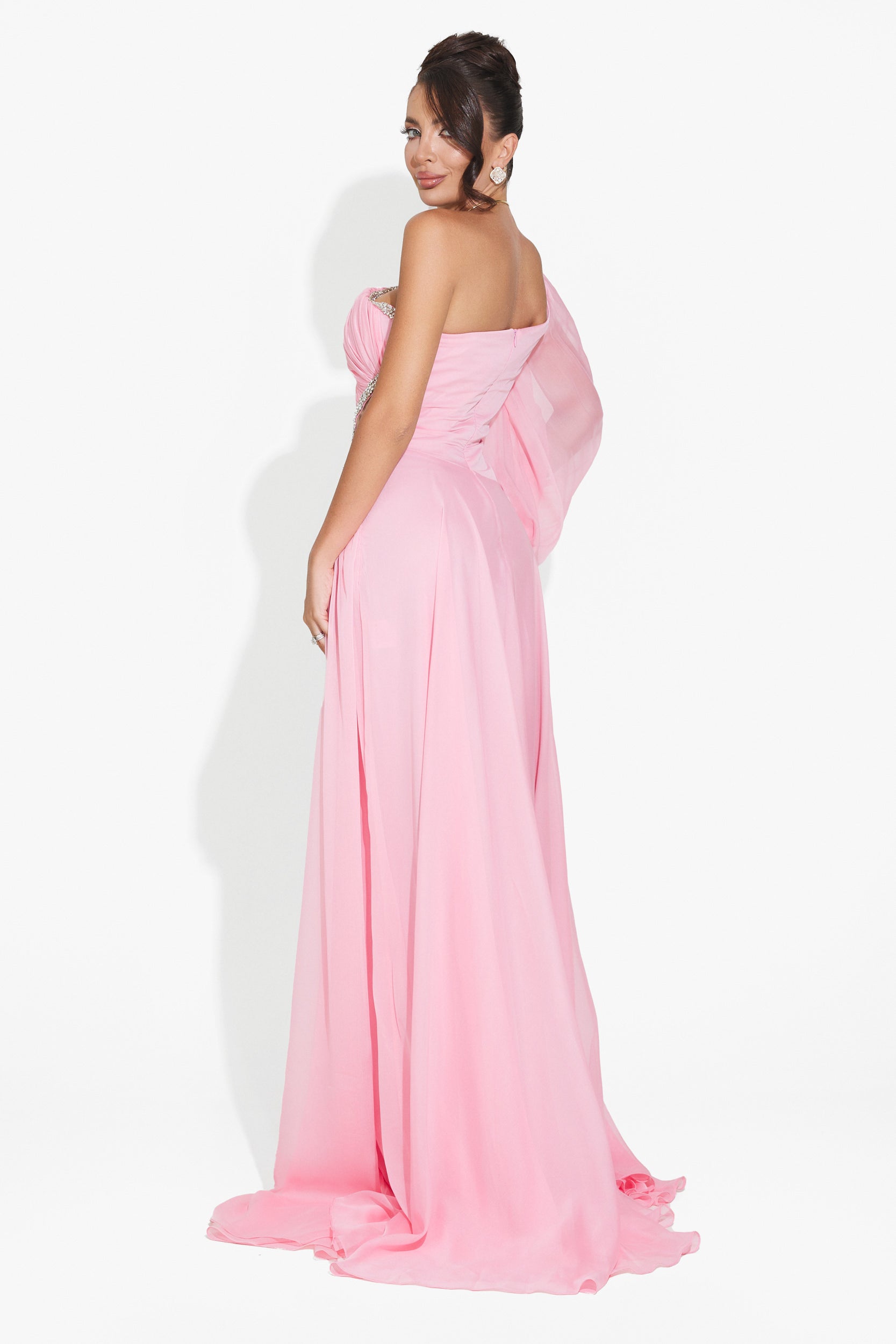 Rochie dama lunga roz Mariposa Bogas