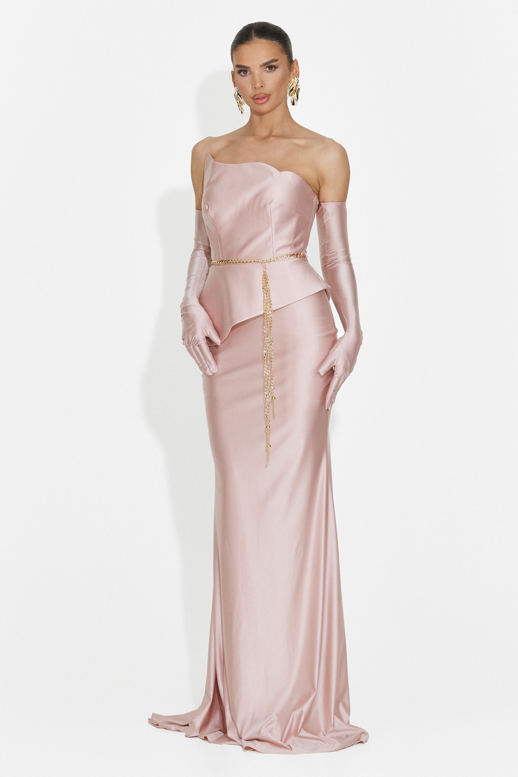 Rochie dama lunga roz Merle Bogas