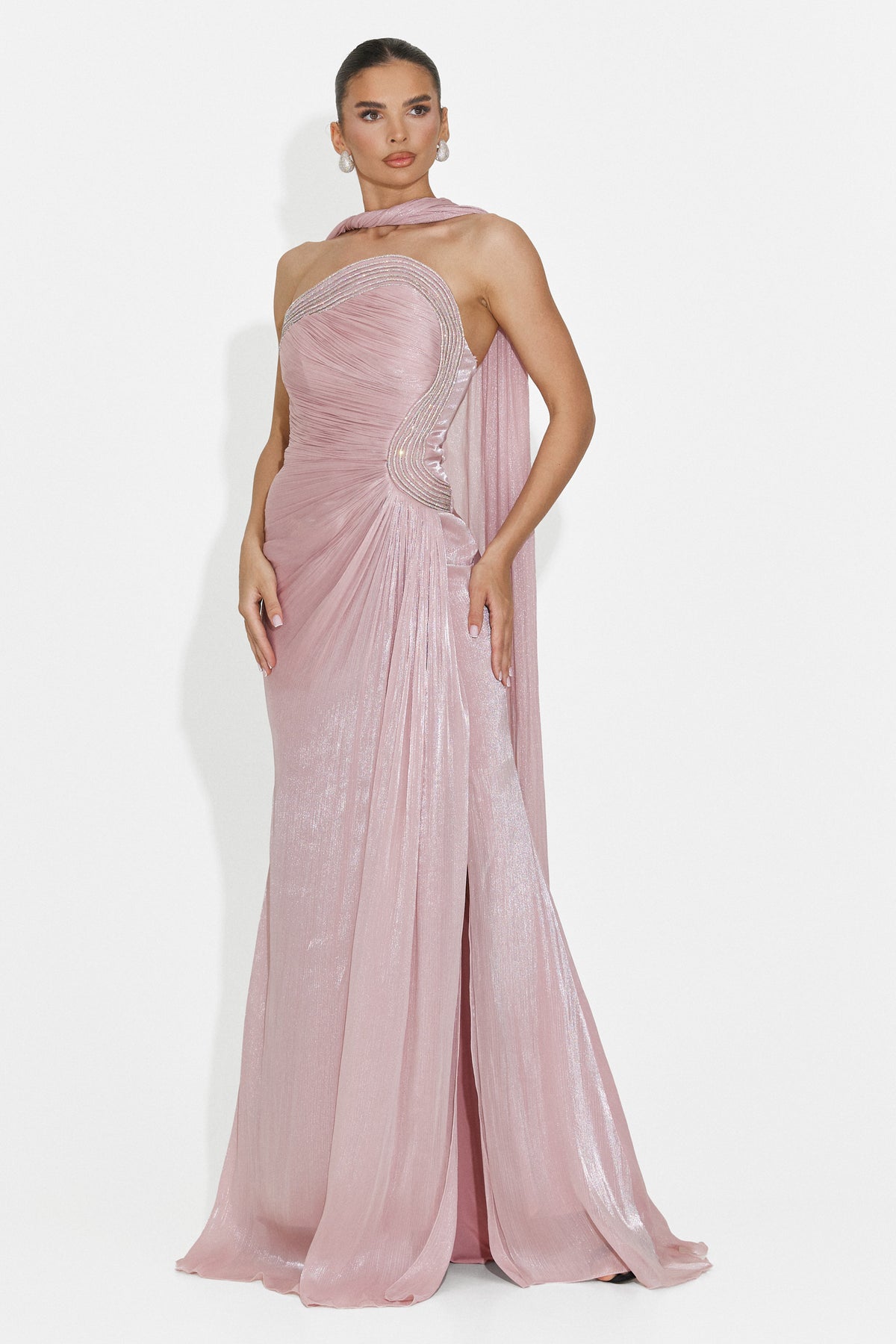 Rochie dama lunga roz Moritz Bogas, imaginea 1 din 8