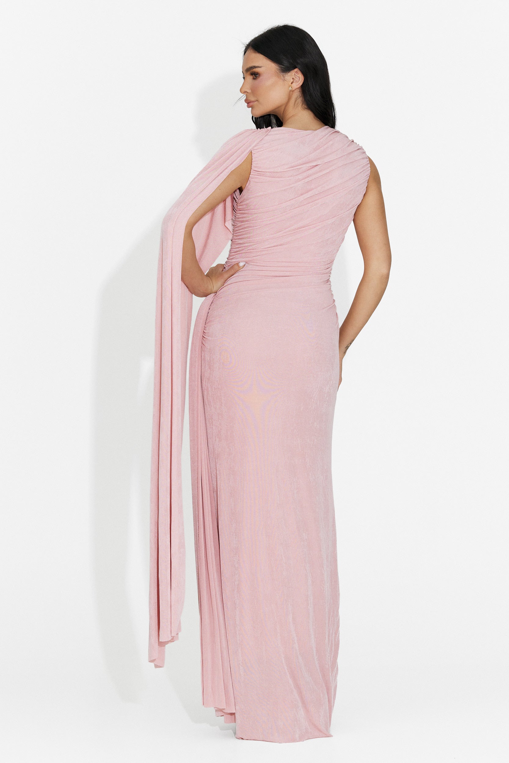 Rochie dama lunga roz Ursila Bogas