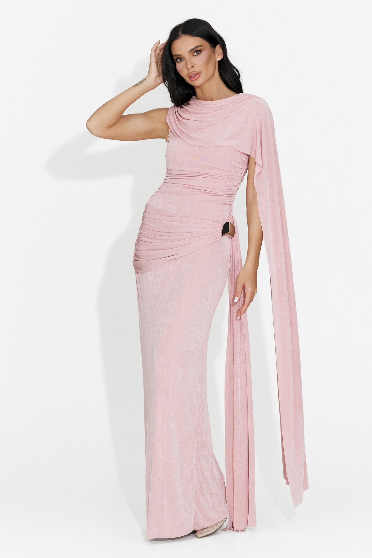 Rochie dama lunga roz Ursila Bogas, imaginea 5 din 6