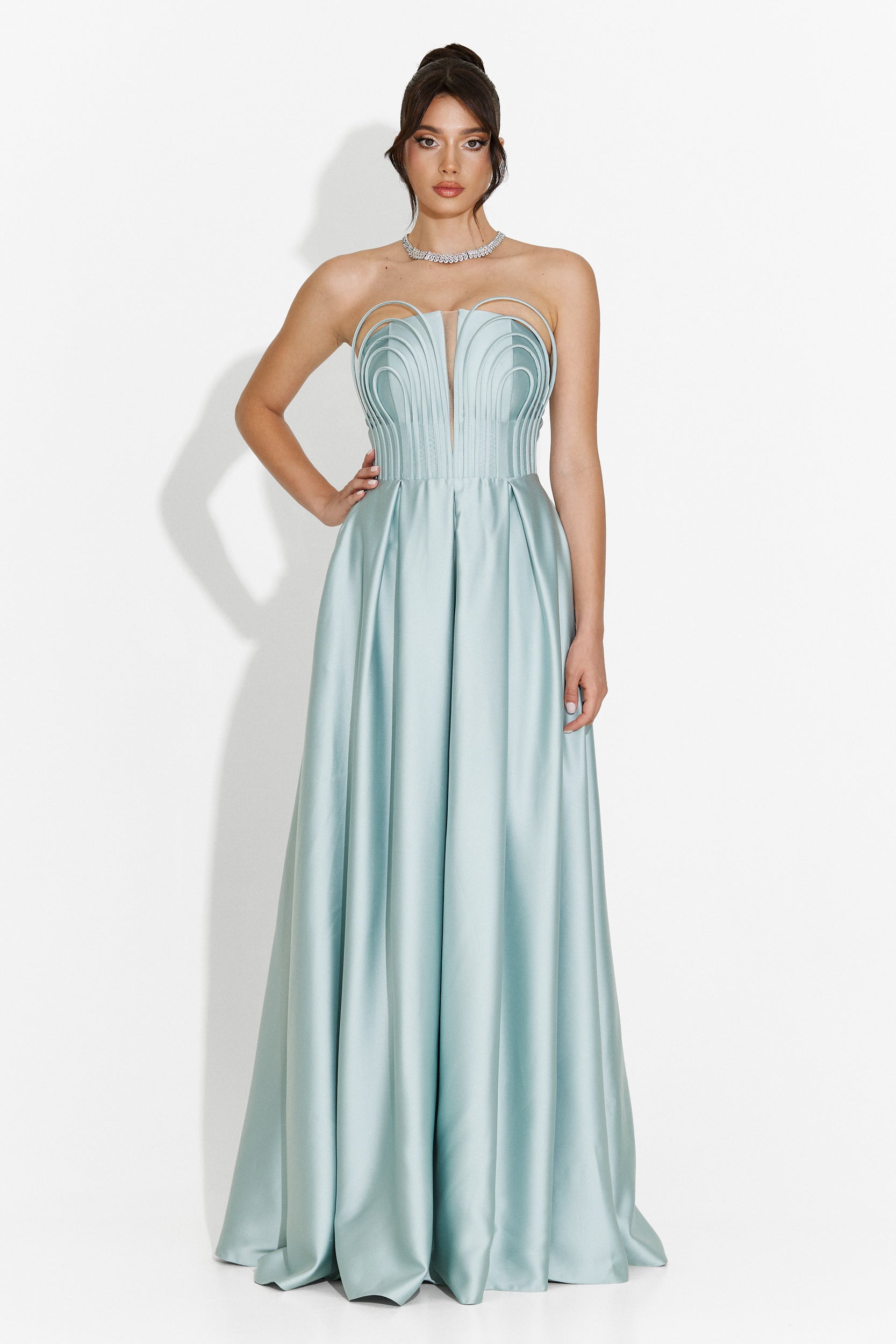 Rochie dama lunga turcoaz Carlena Bogas