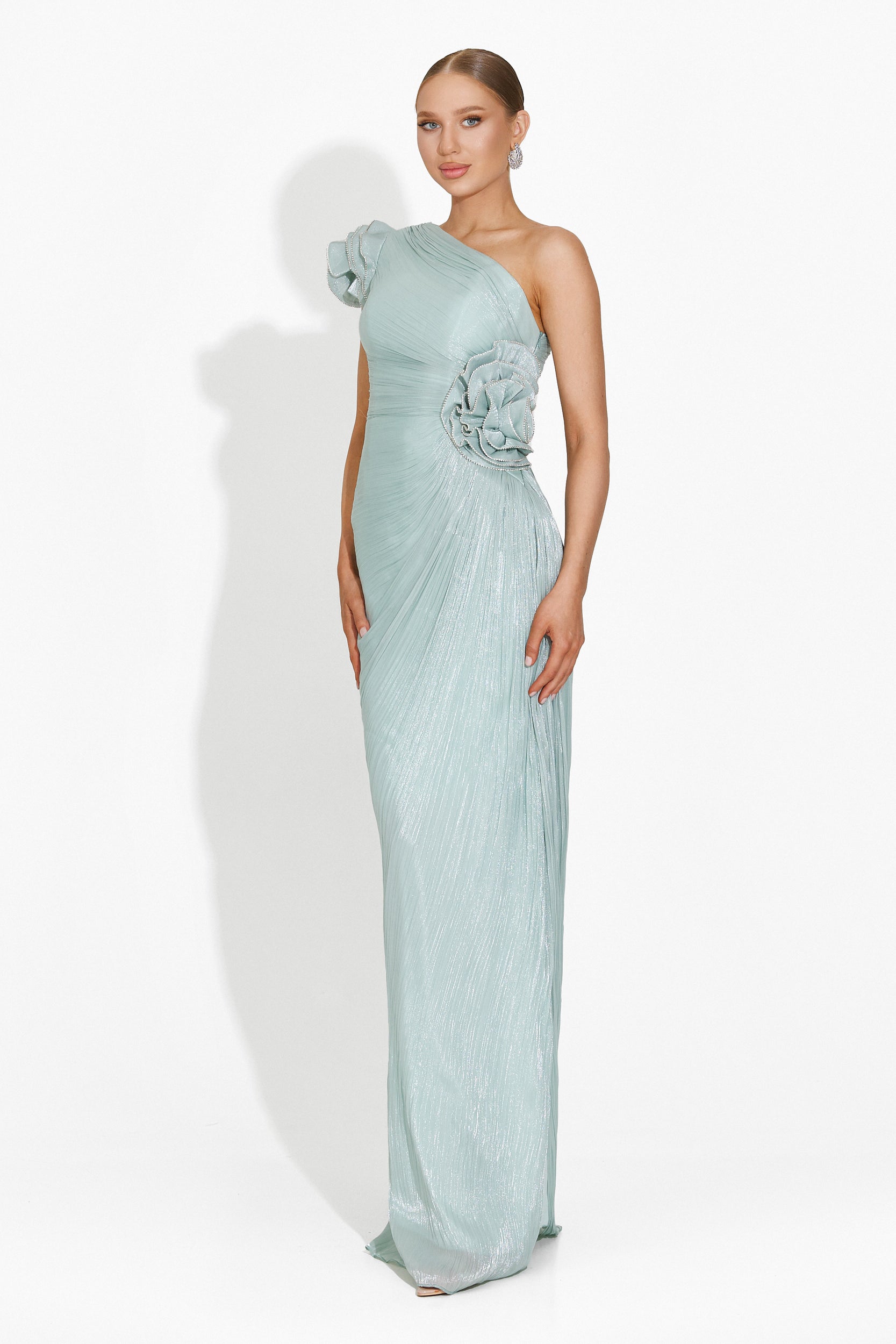 Rochie dama lunga turcoaz Estefana Bogas