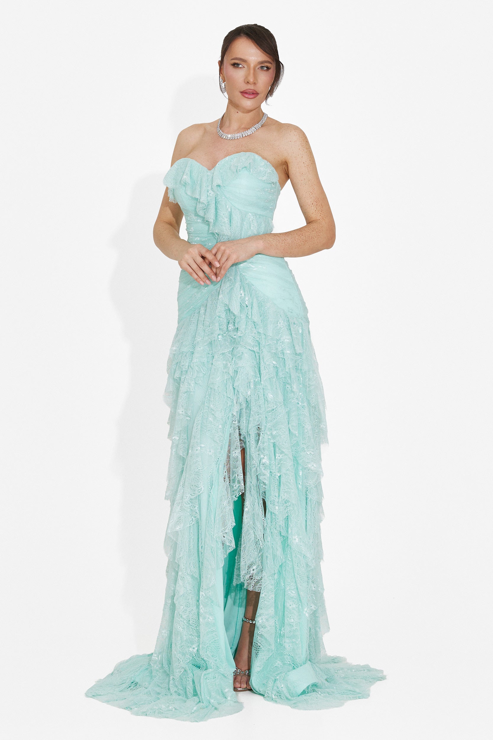 Rochie dama lunga turcoaz Jesya Bogas