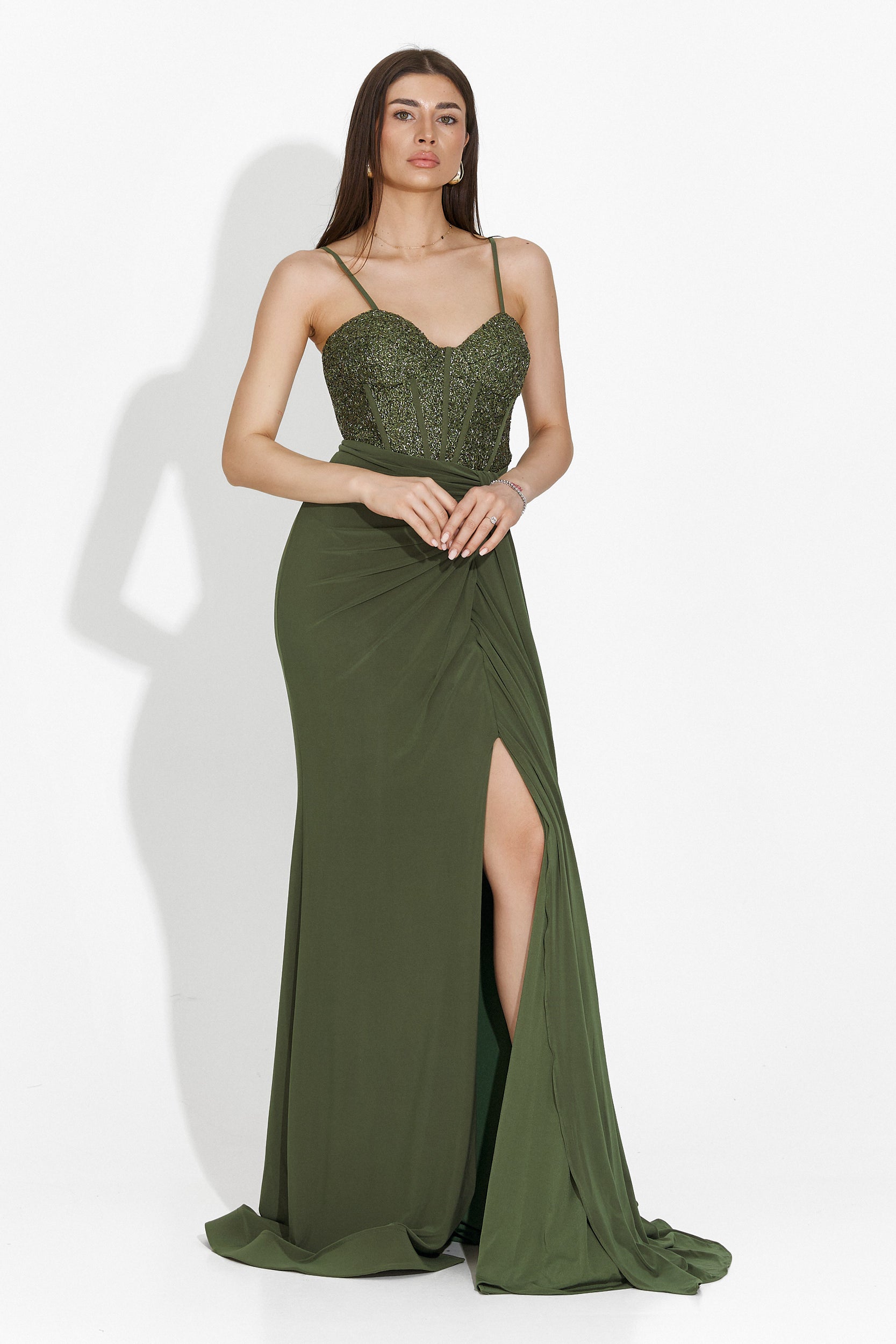 Alexandria Bogas Long Green Ladies Dress