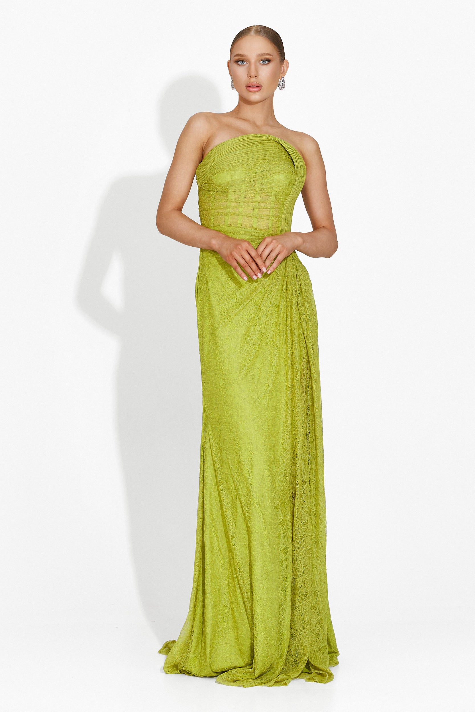 Apryl Bogas Long Green Ladies Dress