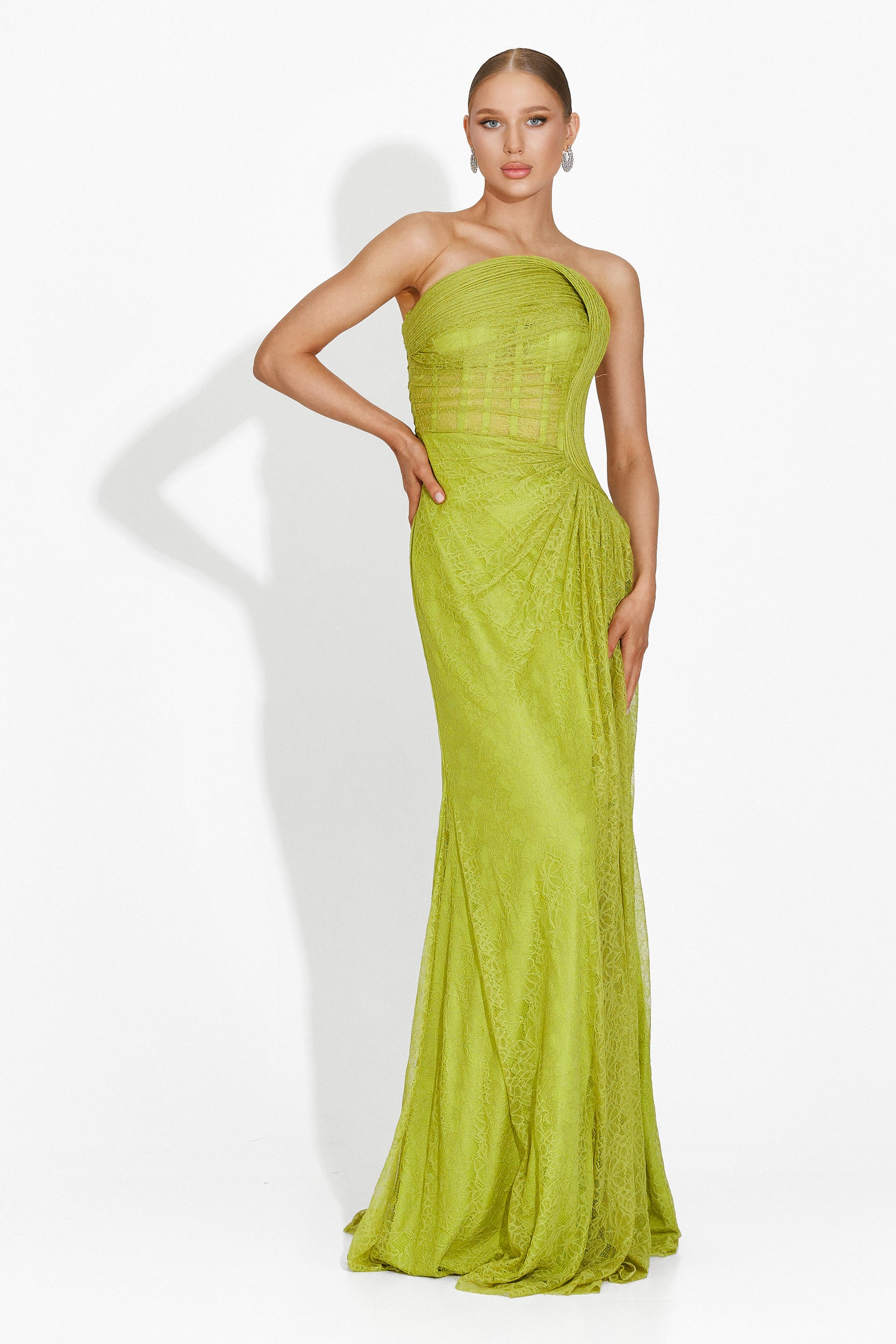 Apryl Bogas Long Green Ladies Dress