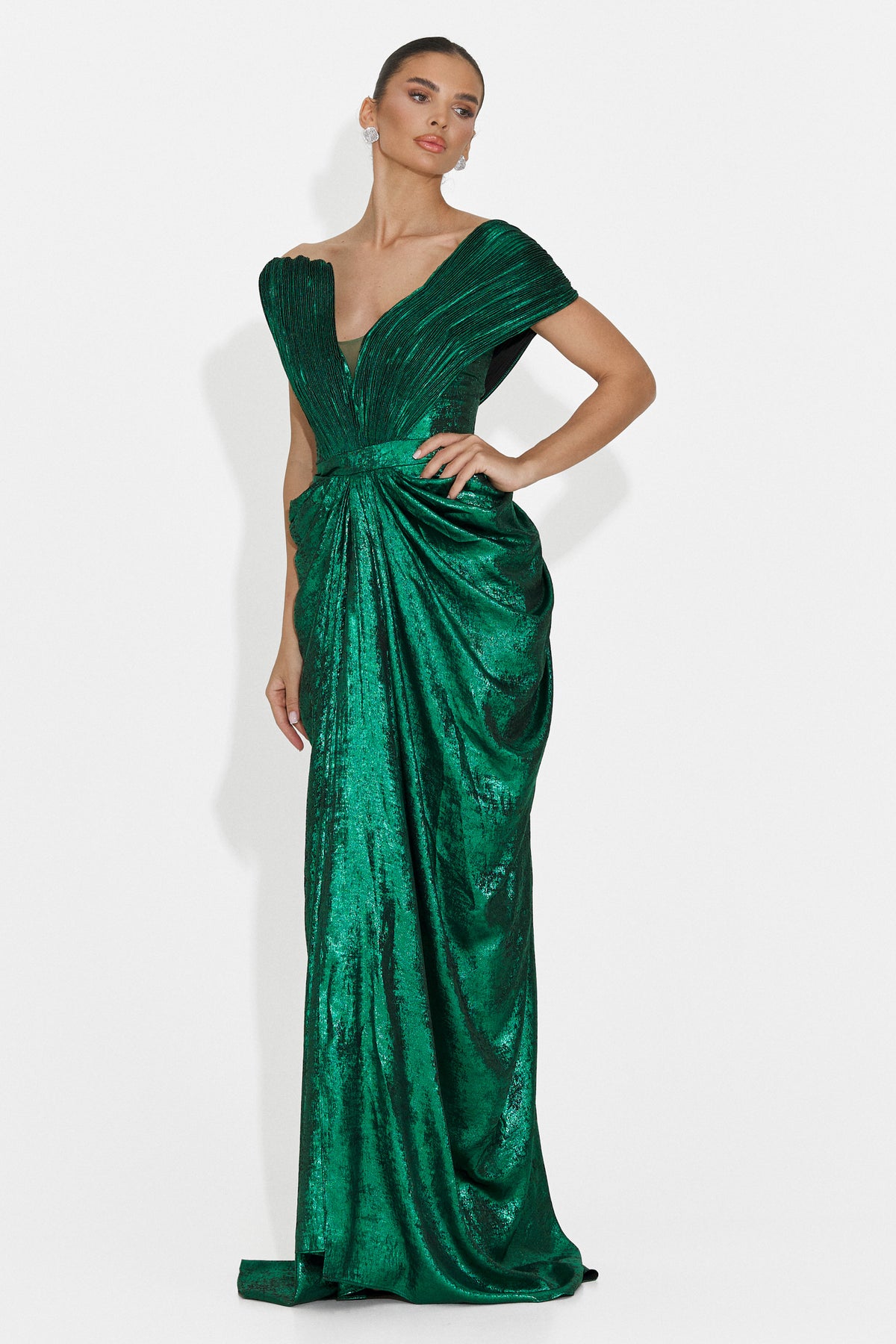 Rochie dama lunga verde Becker Bogas, imaginea 5 din 8