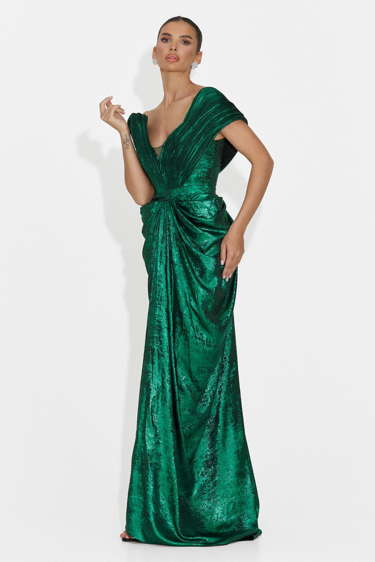 Rochie dama lunga verde Becker Bogas, imaginea 8 din 8