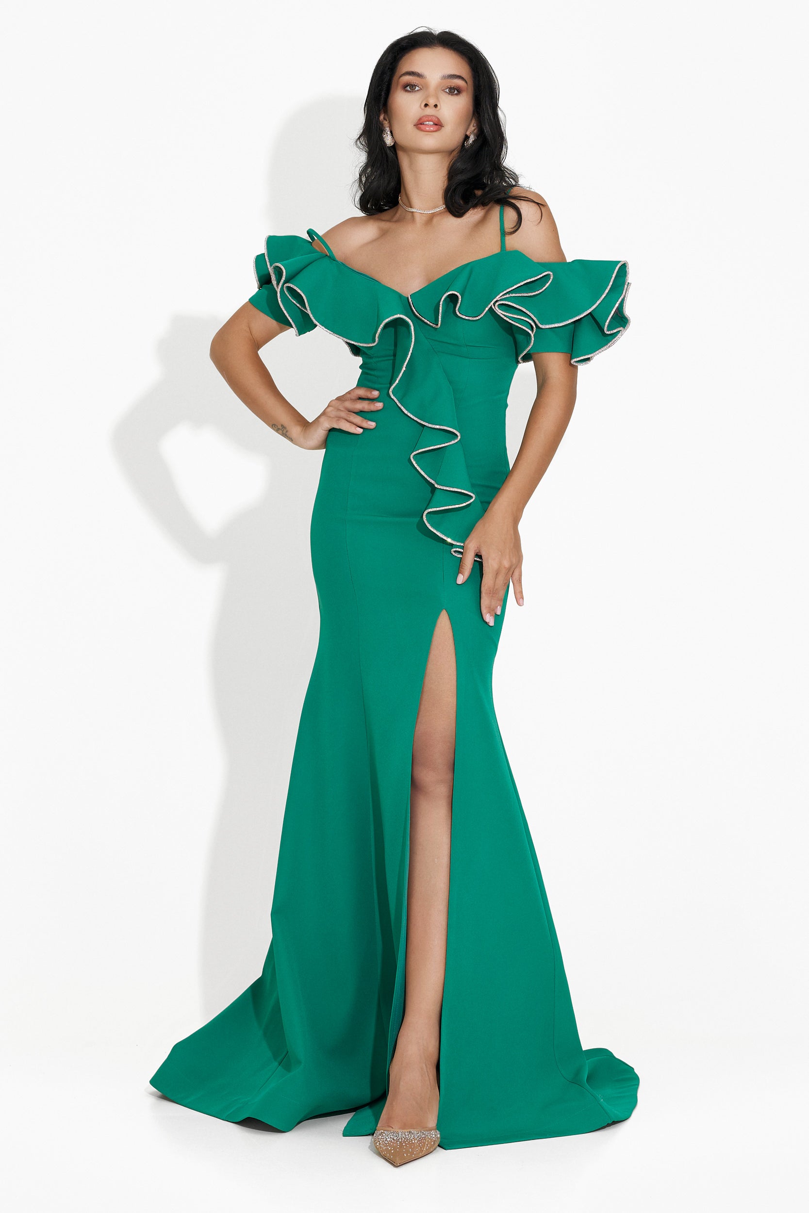 Klaria Bogas Long Green Ladies Dress