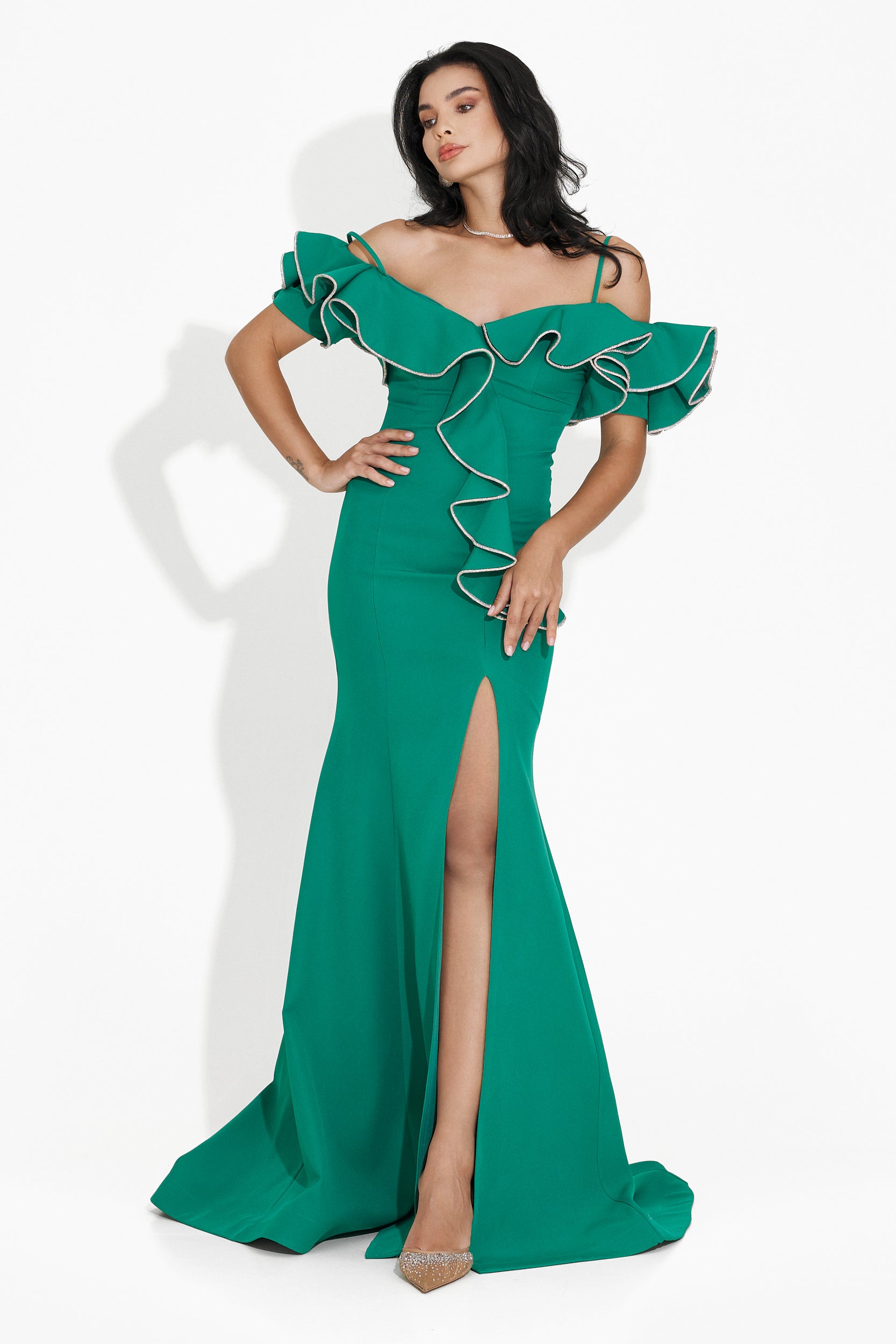Klaria Bogas Long Green Ladies Dress
