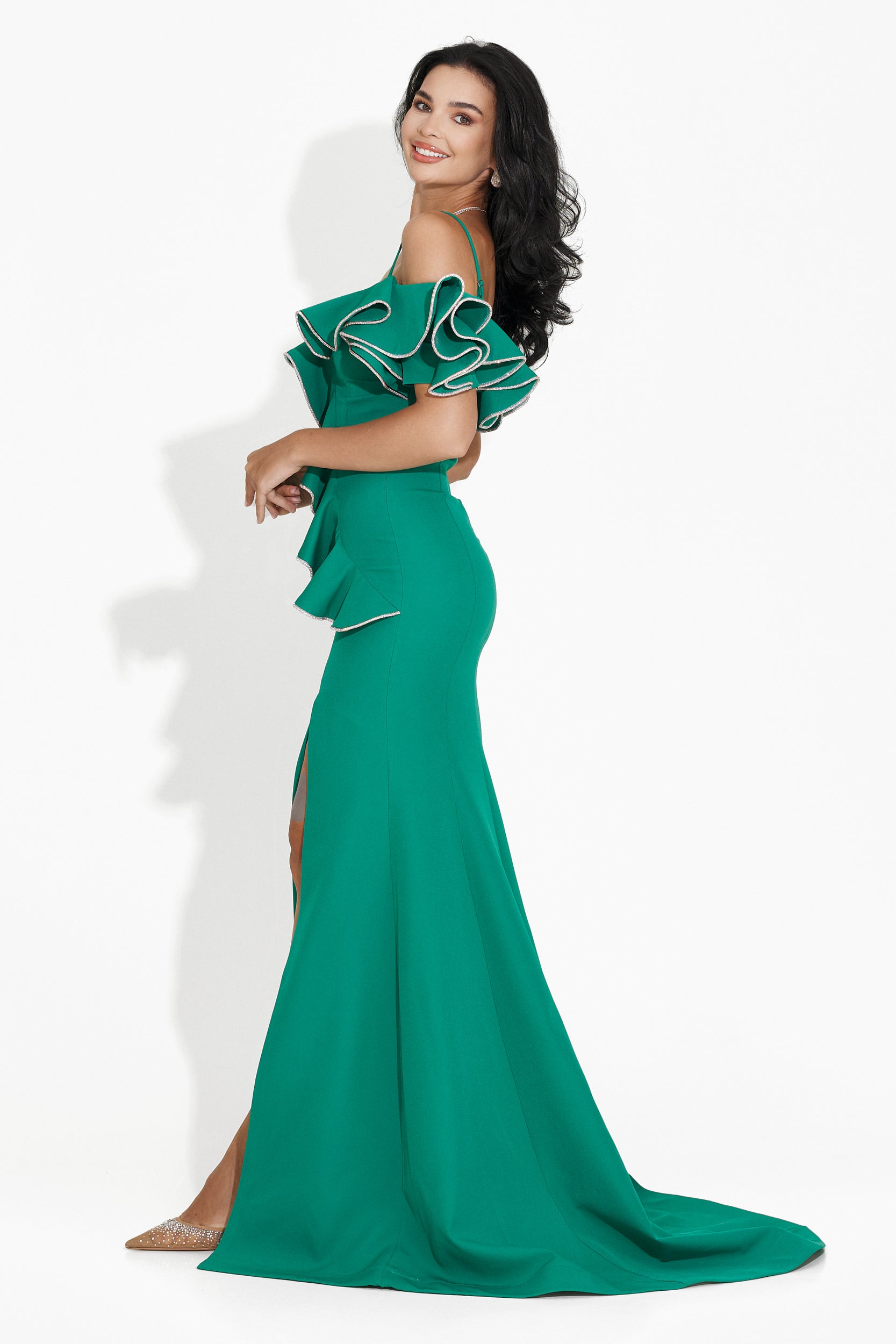 Klaria Bogas Long Green Ladies Dress
