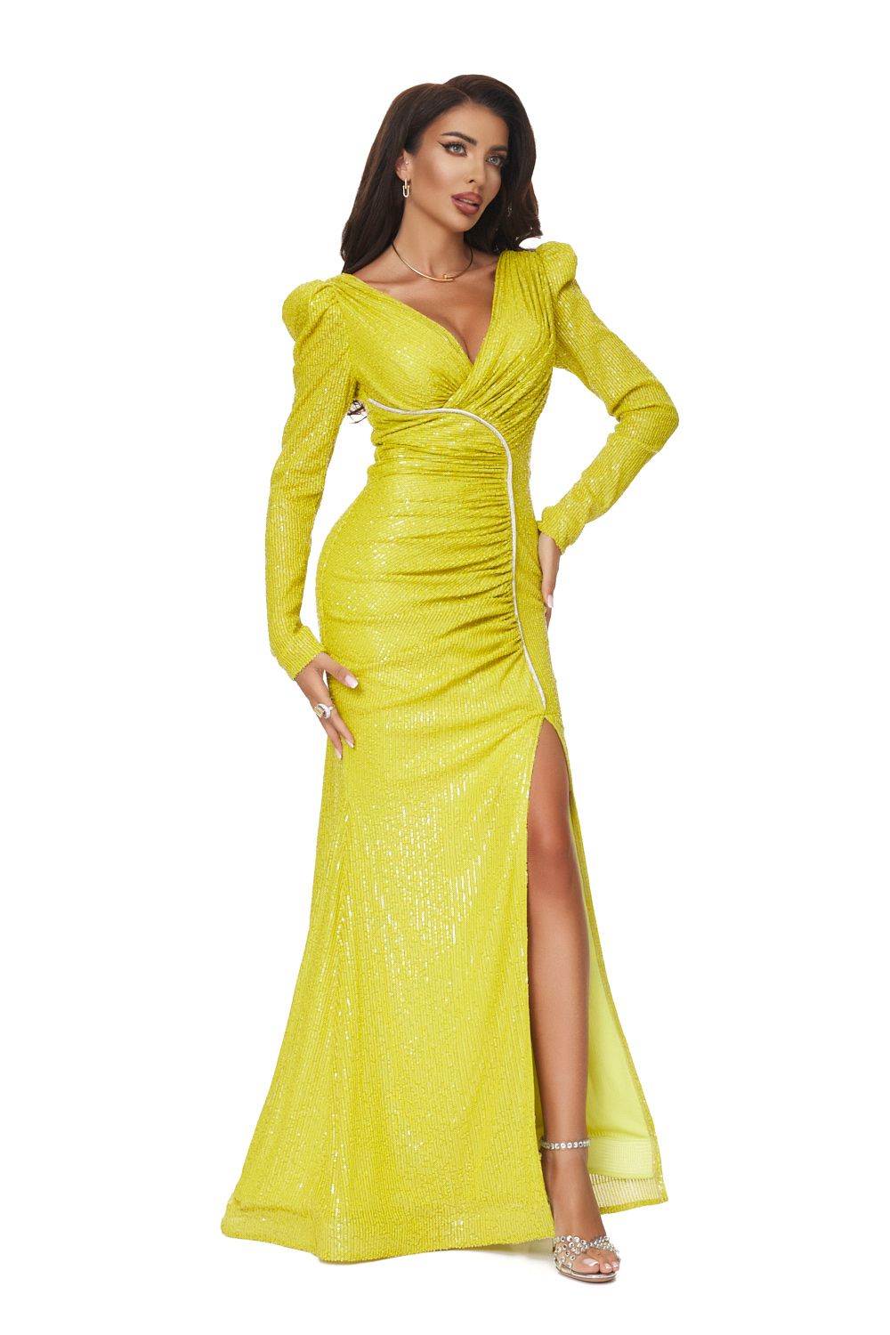 Olez Bogas long lime green women's dress