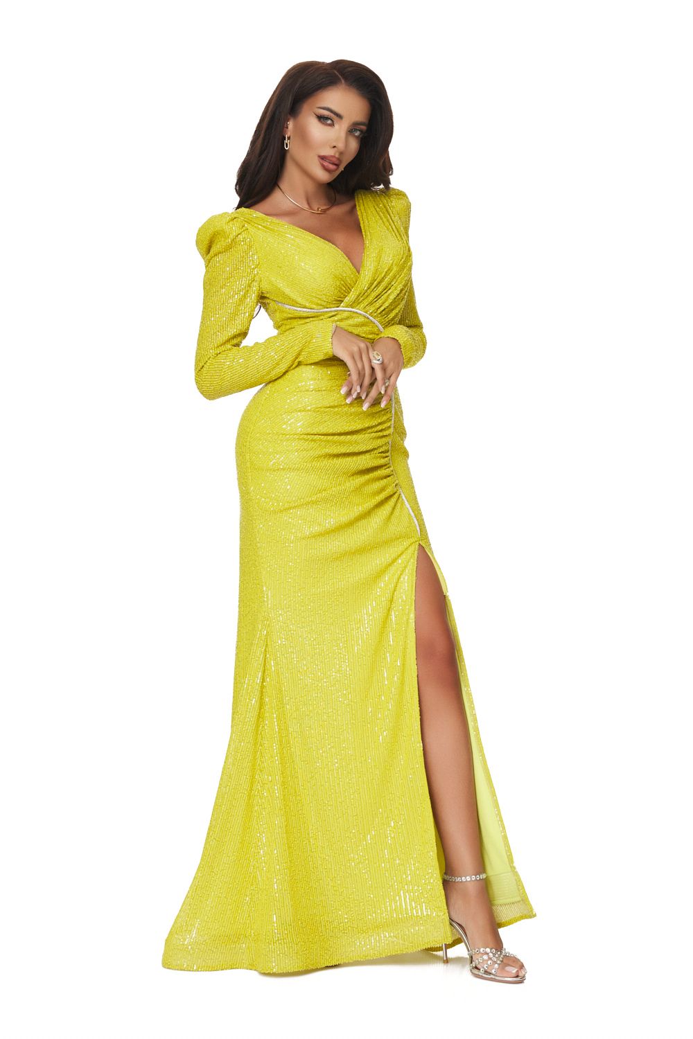 Olez Bogas long lime green women's dress