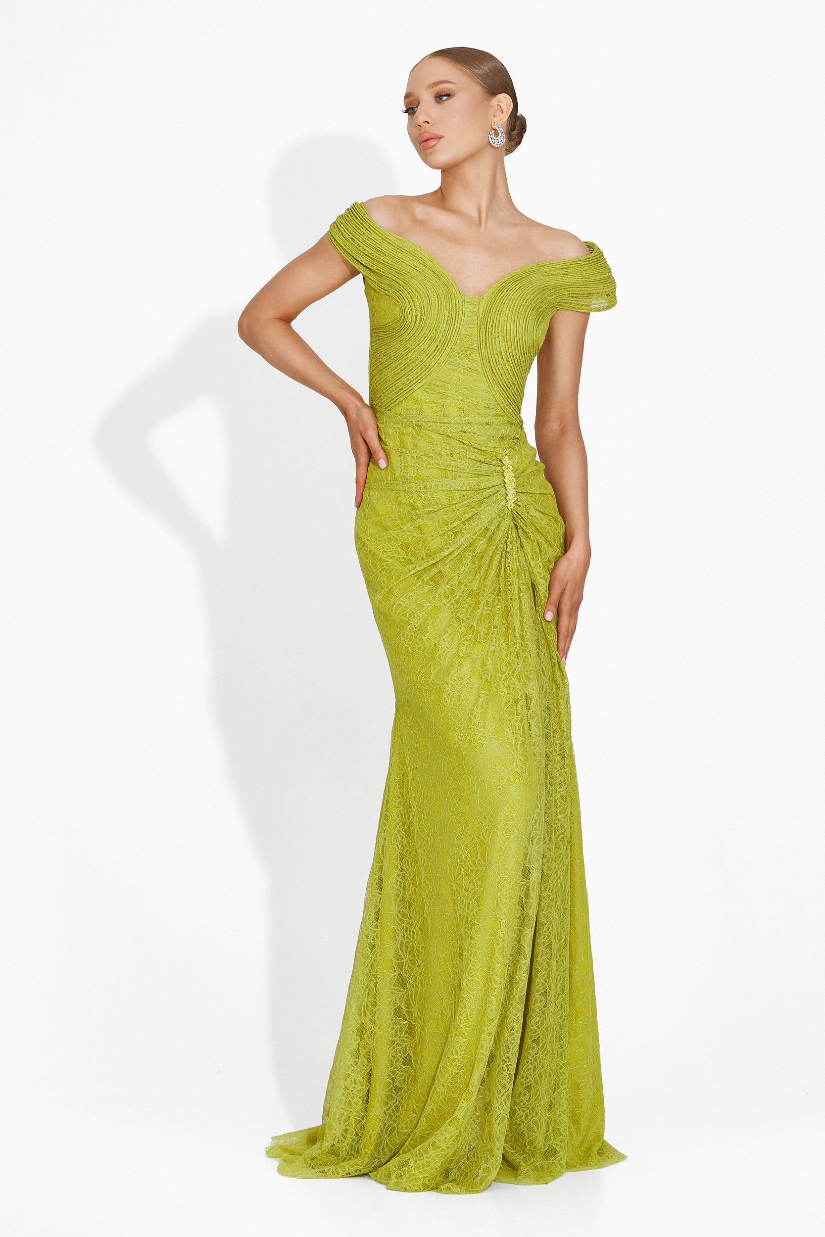 Marilyn Bogas Long Green Ladies Dress