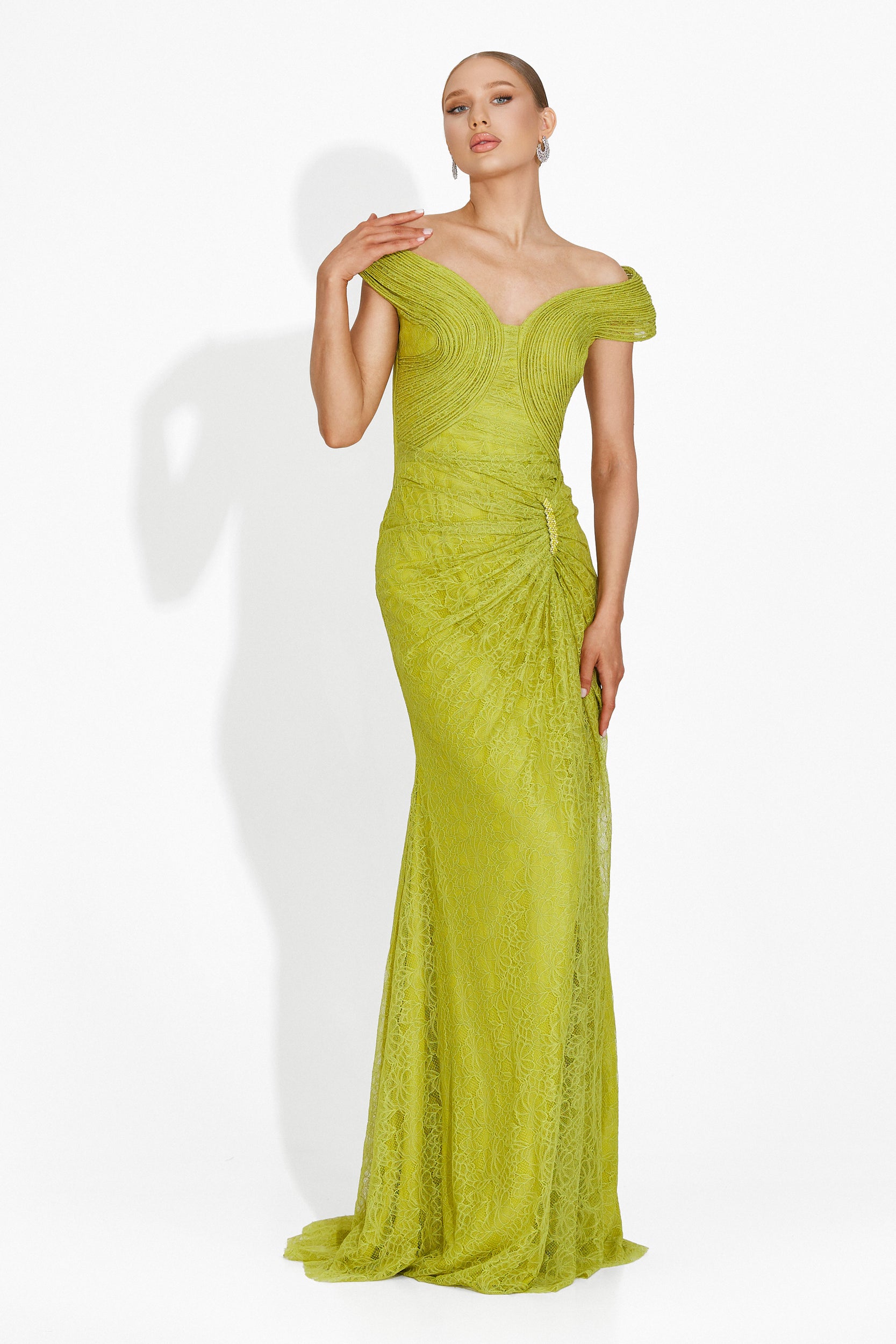 Marilyn Bogas Long Green Ladies Dress