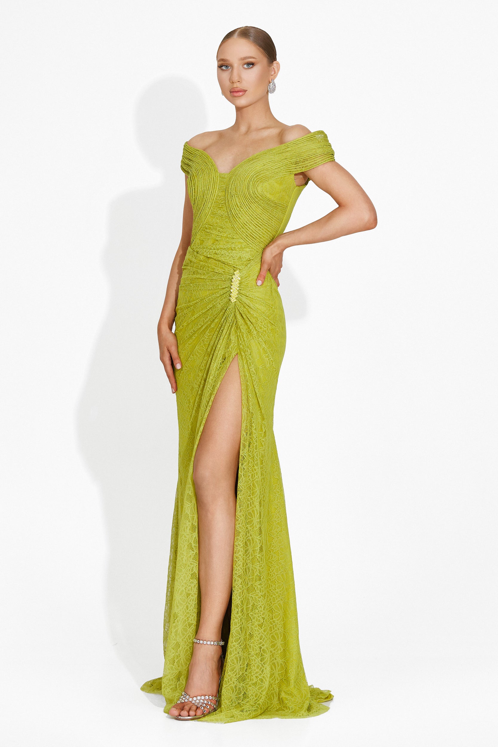 Marilyn Bogas Long Green Ladies Dress