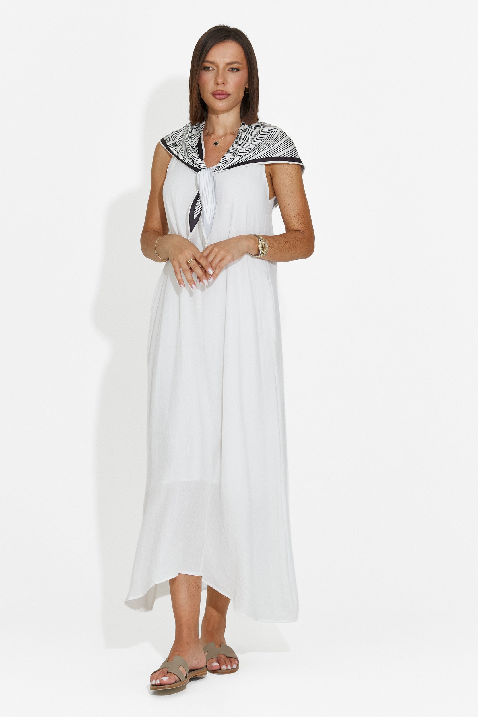 Rochie dama midi alba Alievia Bogas